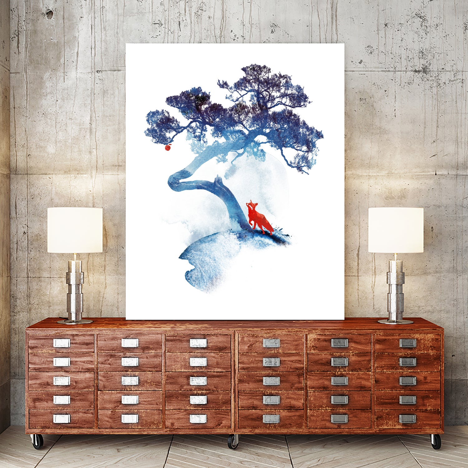 The last apple tree by Robert Farkas on GIANT ART - blue digital painting