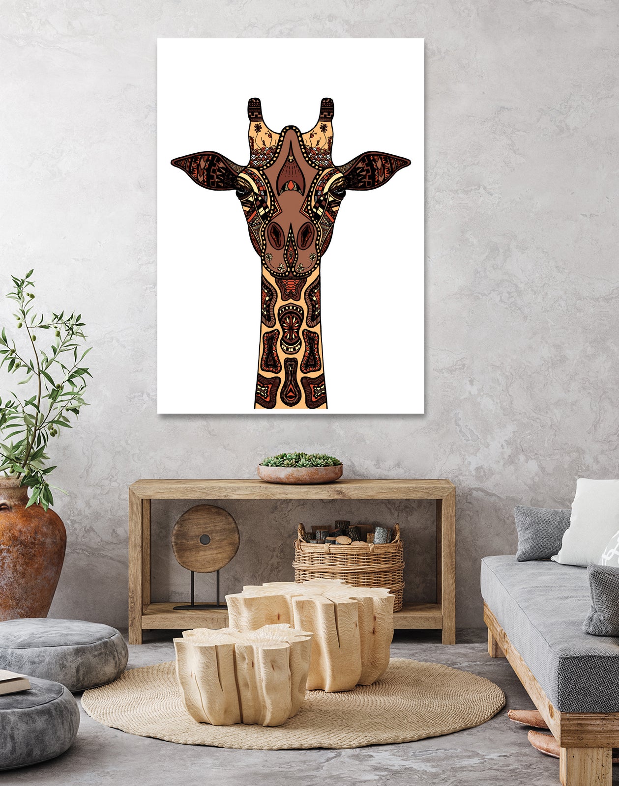Coloured Giraffe Illustration/Drawing by Naomi Davies on GIANT ART - black digital drawing
