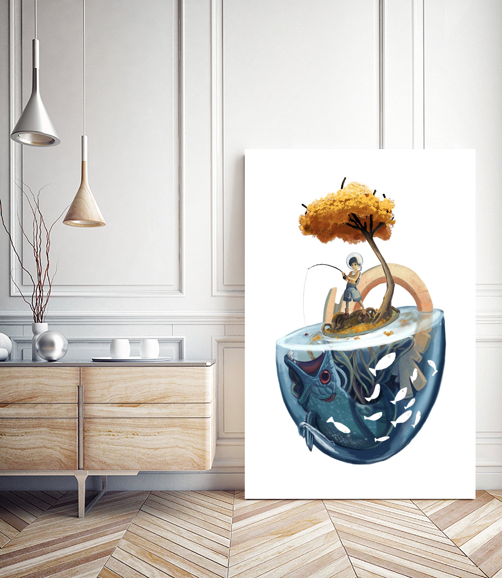 Catching Gravity by Gema Moratilla on GIANT ART - white digital painting