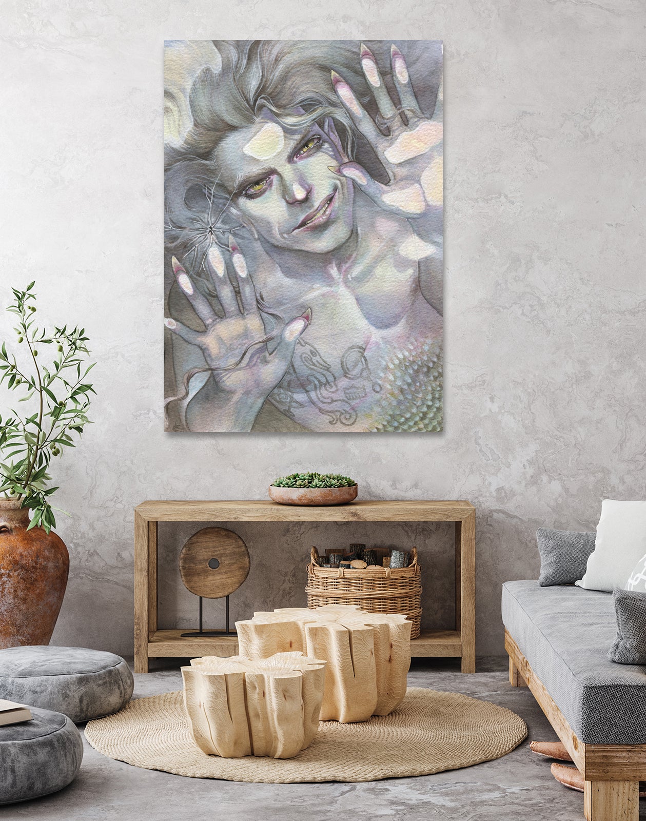 Merman of Orkney by Roisin Kelly on GIANT ART - blue character design