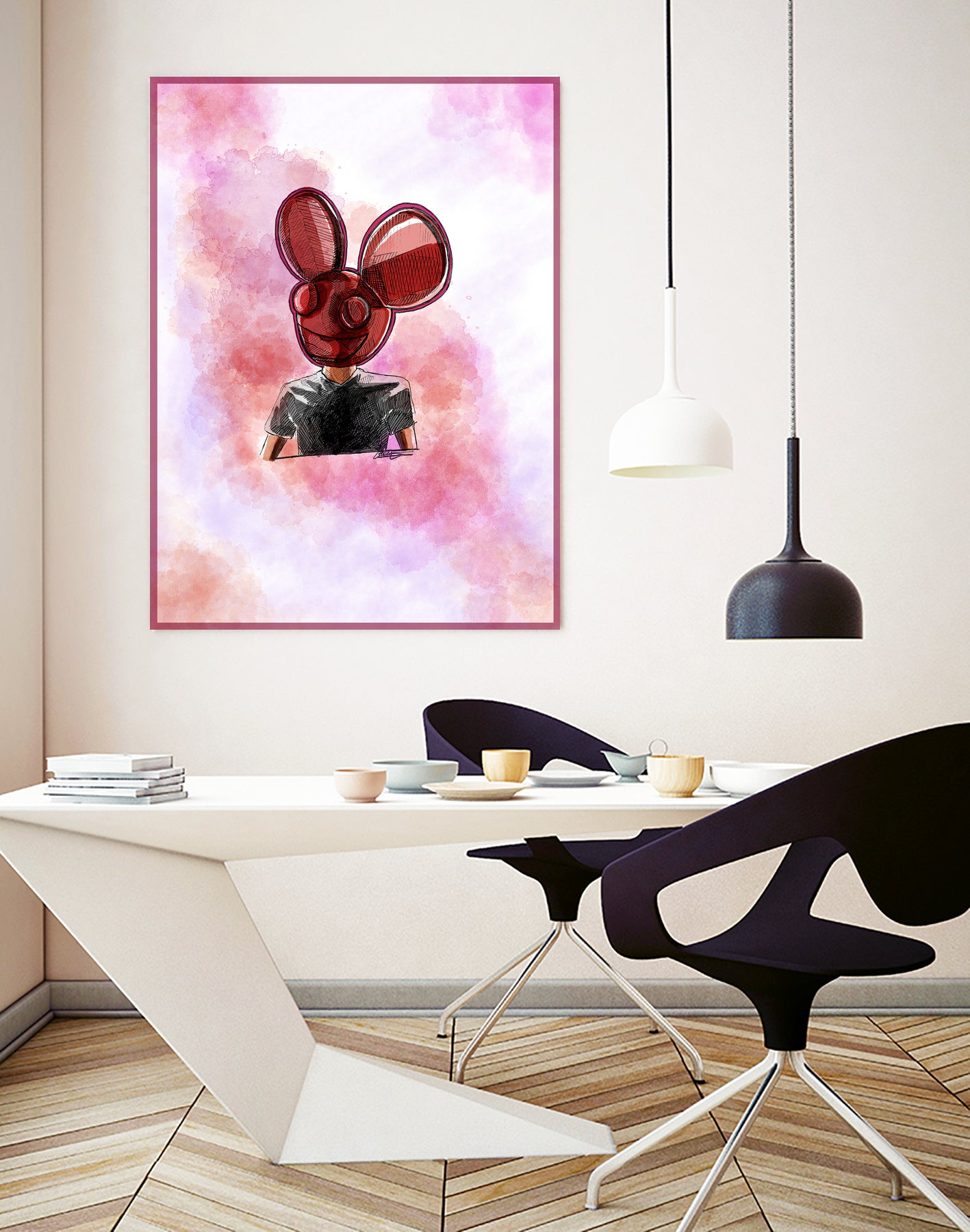 Deadmau5 by Soe San on GIANT ART - red digital painting