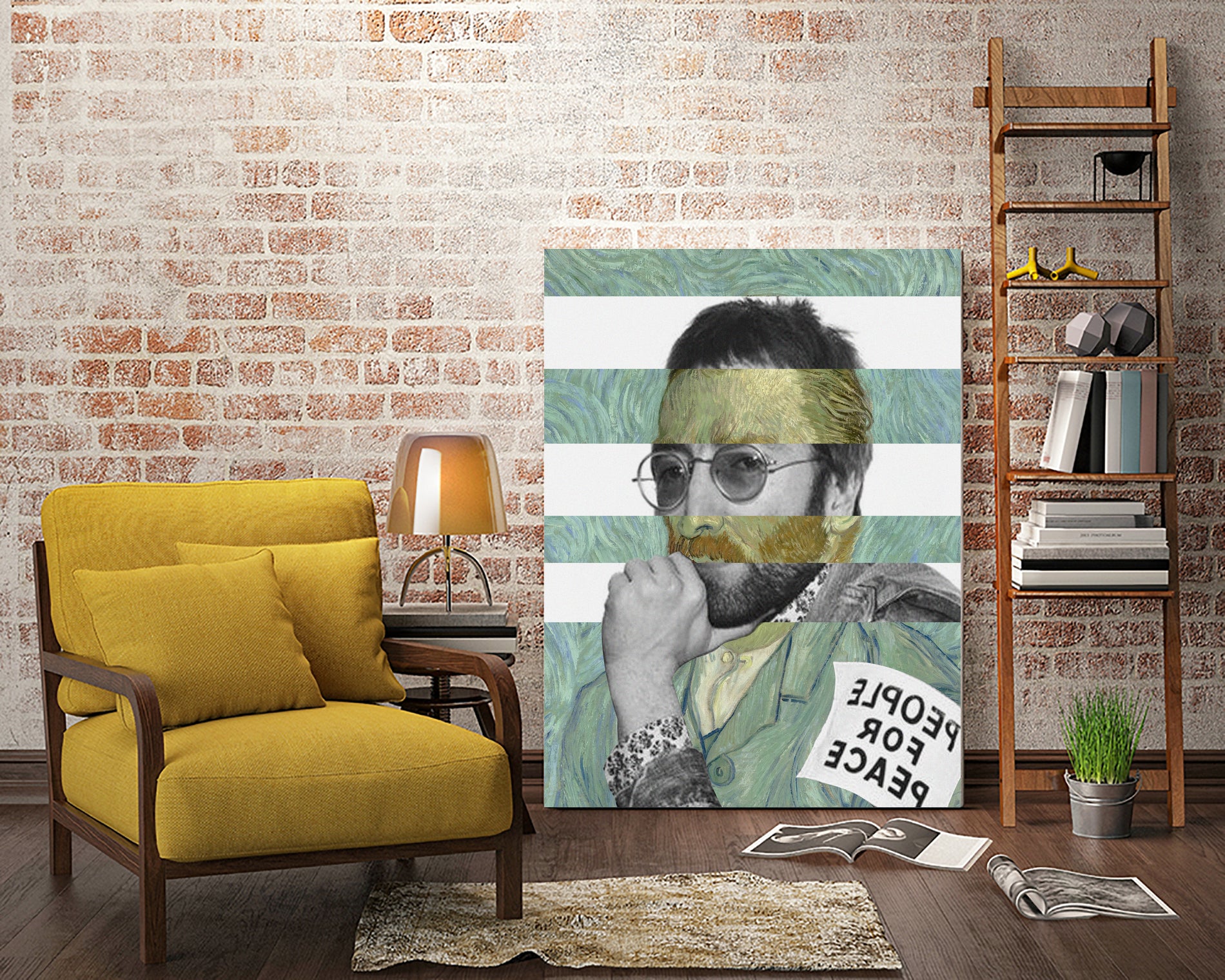 Van Gogh's Self Portrait & John by Luigi Tarini on GIANT ART - gray photo manipulation