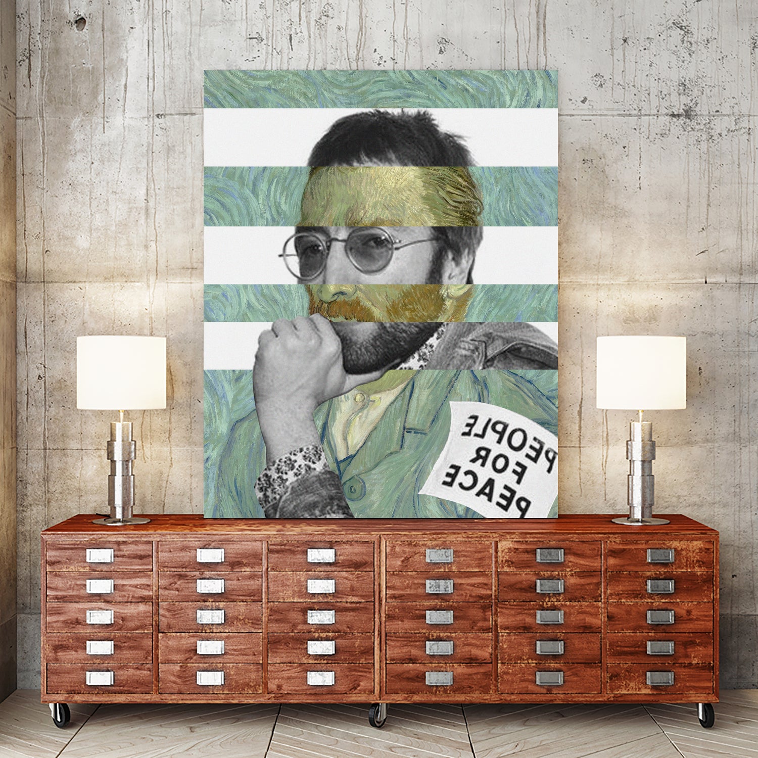 Van Gogh's Self Portrait & John by Luigi Tarini on GIANT ART - gray photo manipulation