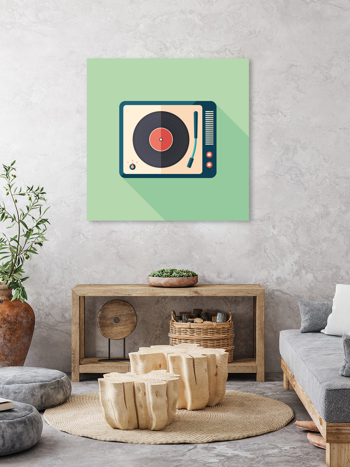 Vintage Turntable by Yury Velikanov on GIANT ART - white vector illustration