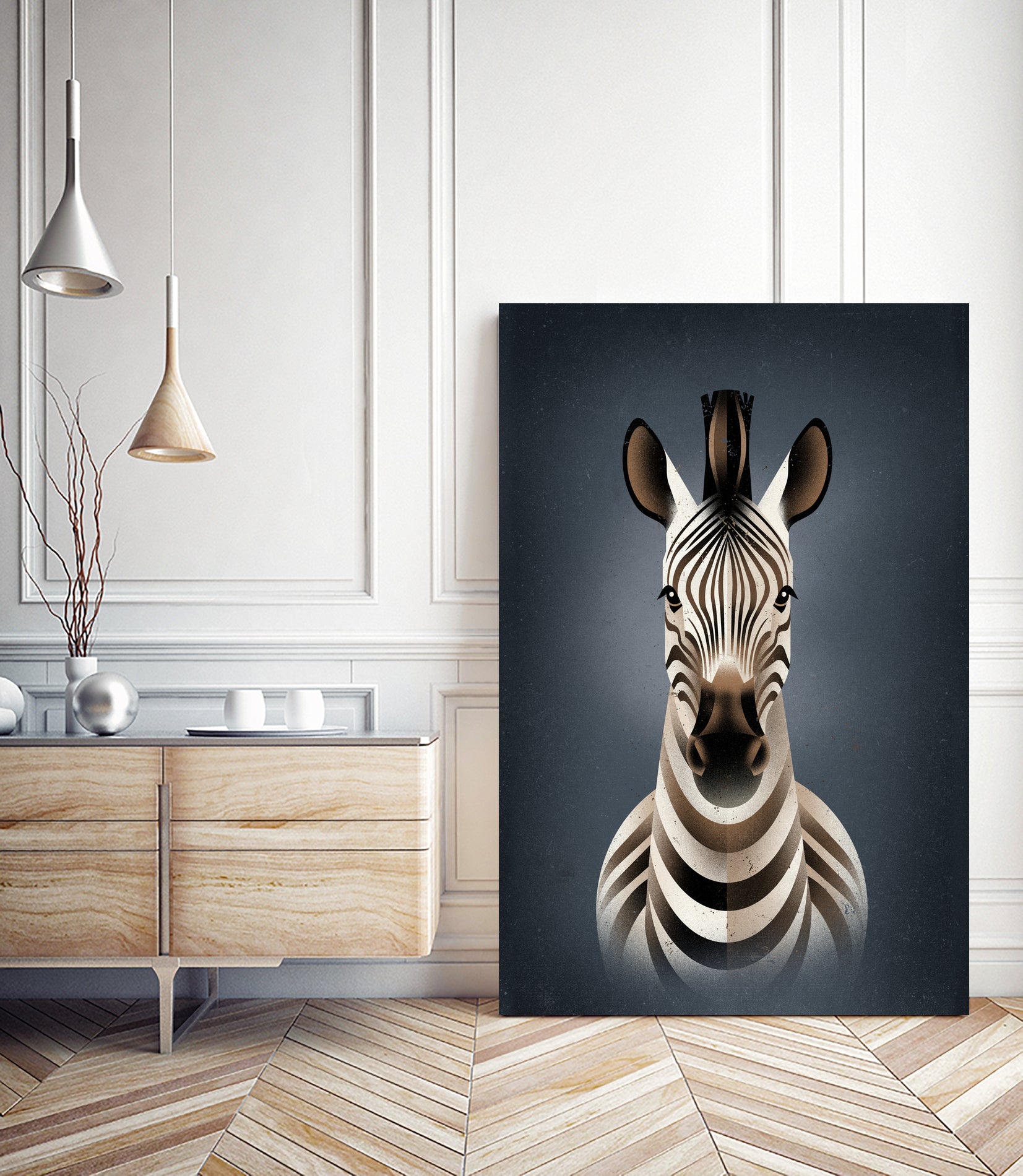 Zebra II by Dieter Braun on GIANT ART - blue digital painting