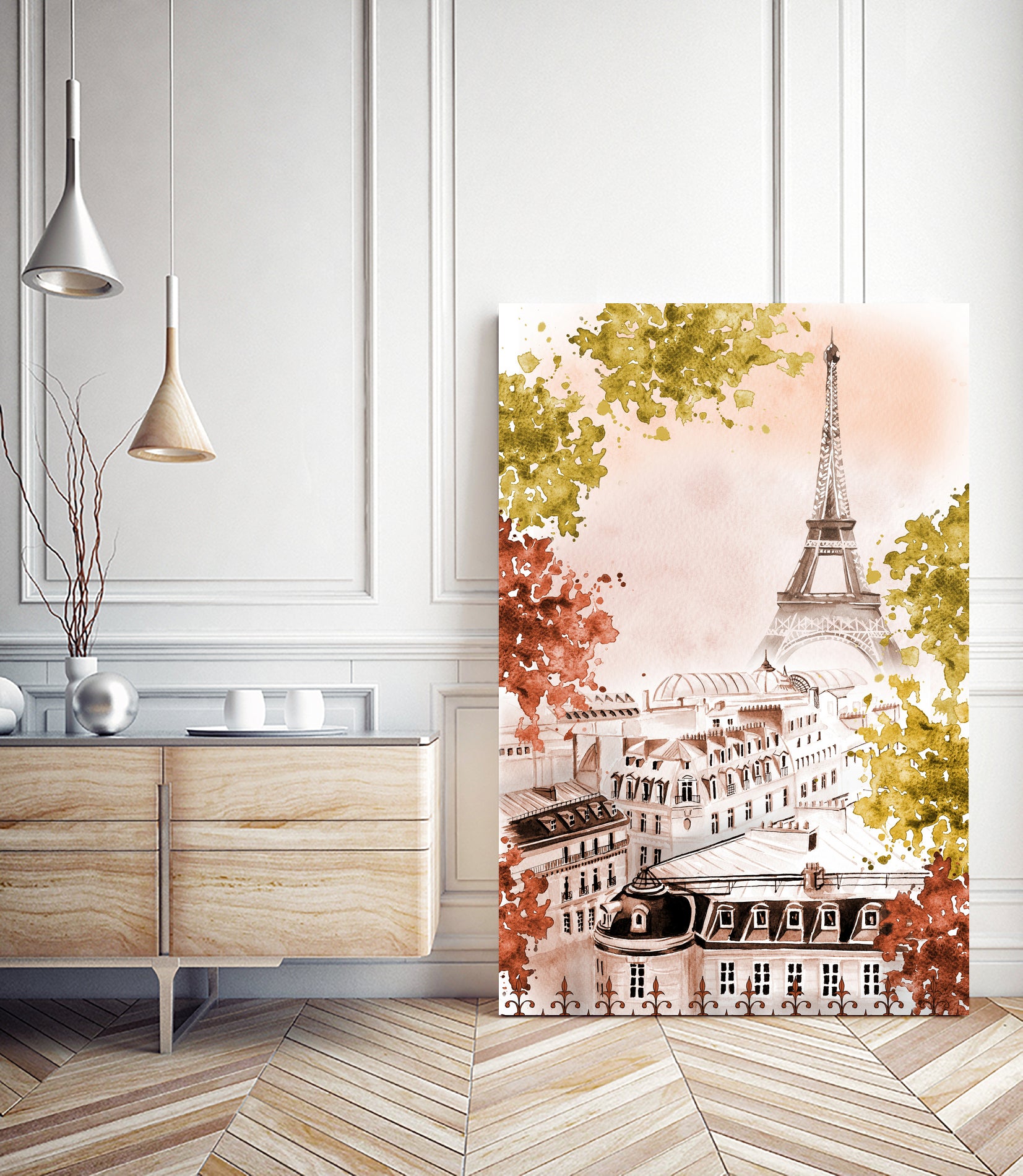 city Paris watercolor by Liliya KOVALENKO on GIANT ART - yellow photo illustration