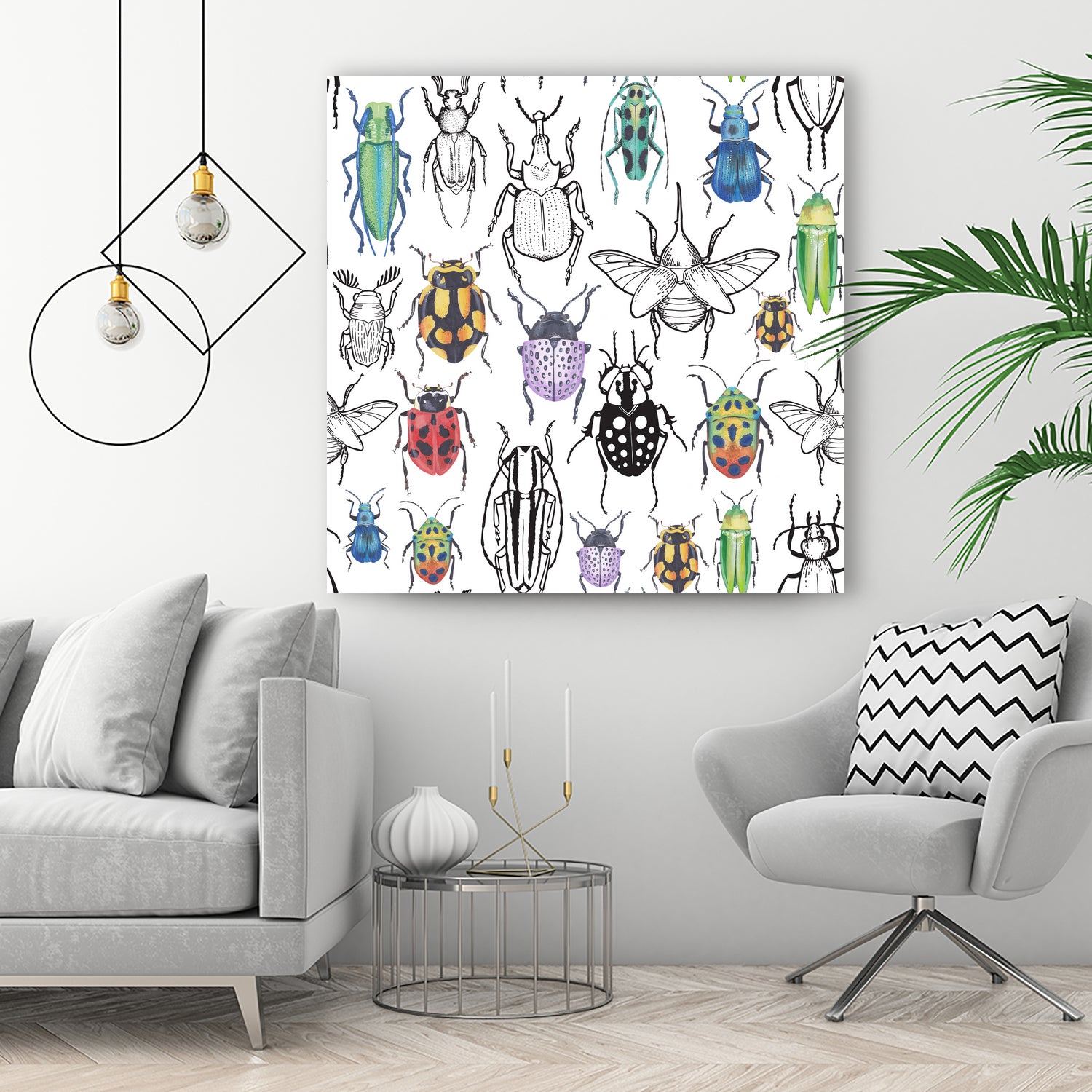 Colorful bugs by Maria Bakueva on GIANT ART - white mixed media