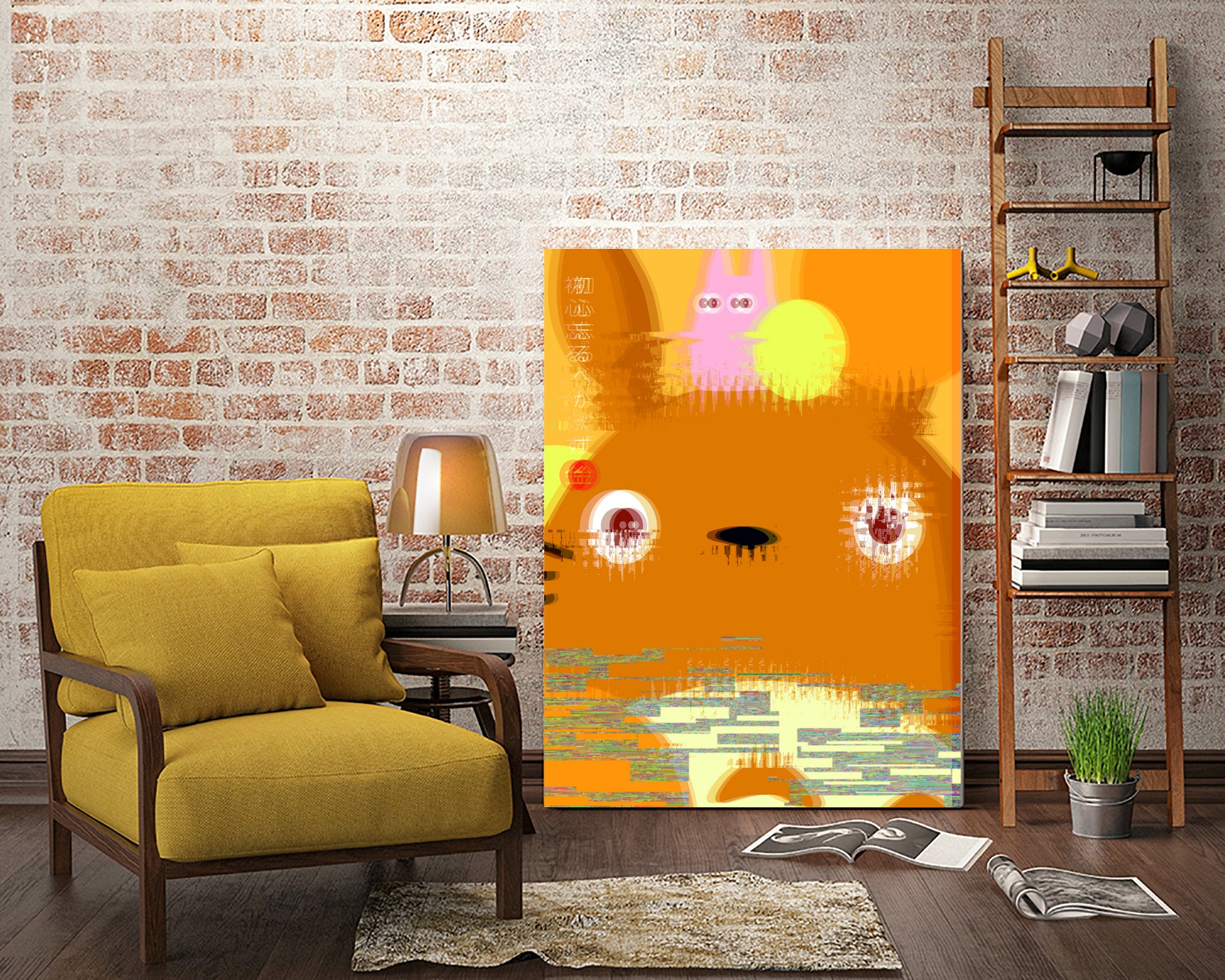Miyazaki Glitch - Totoro (color) by Hyo Kim on GIANT ART - orange digital painting