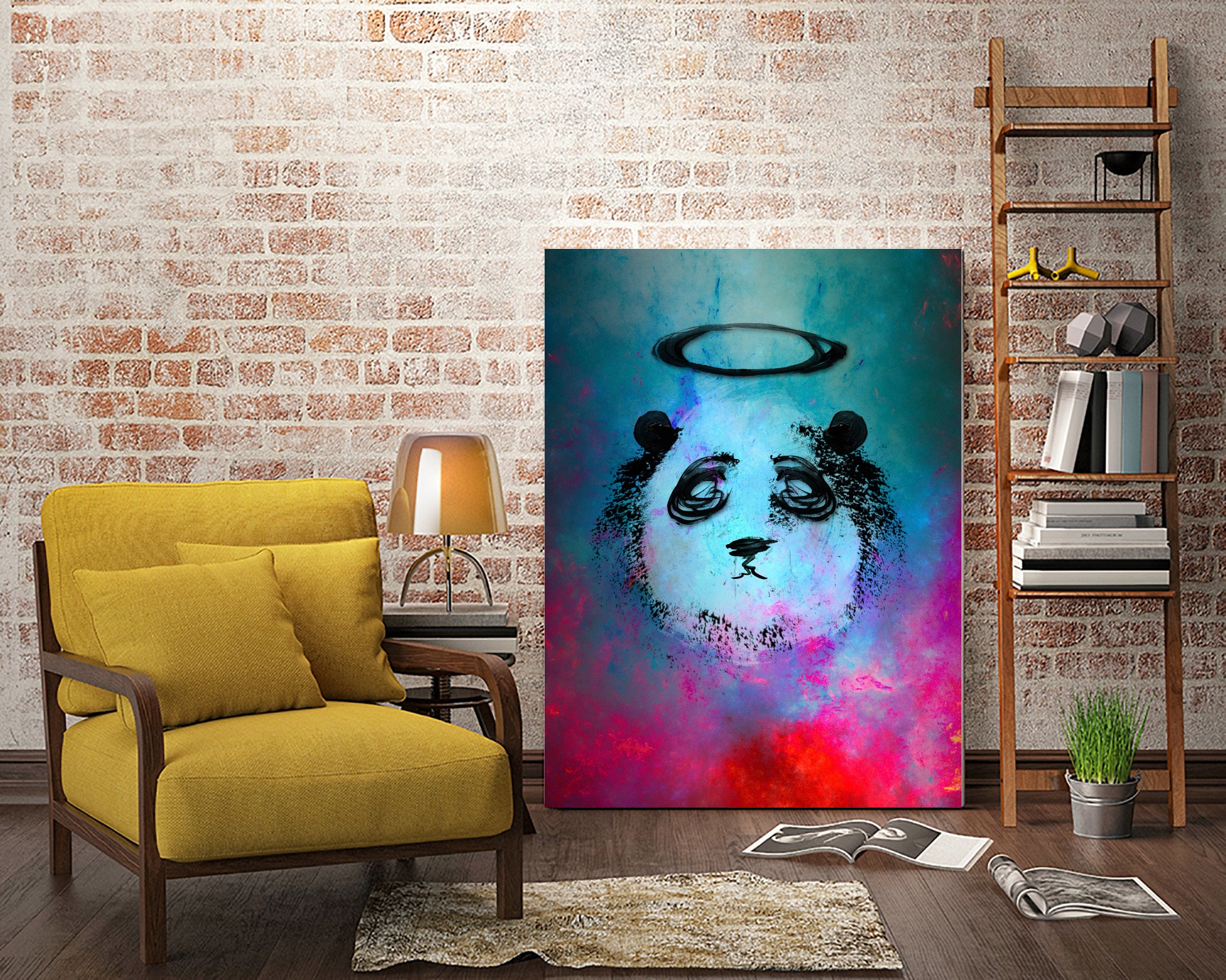 Halo Panda by Nikhil Shinde on GIANT ART - blue digital painting