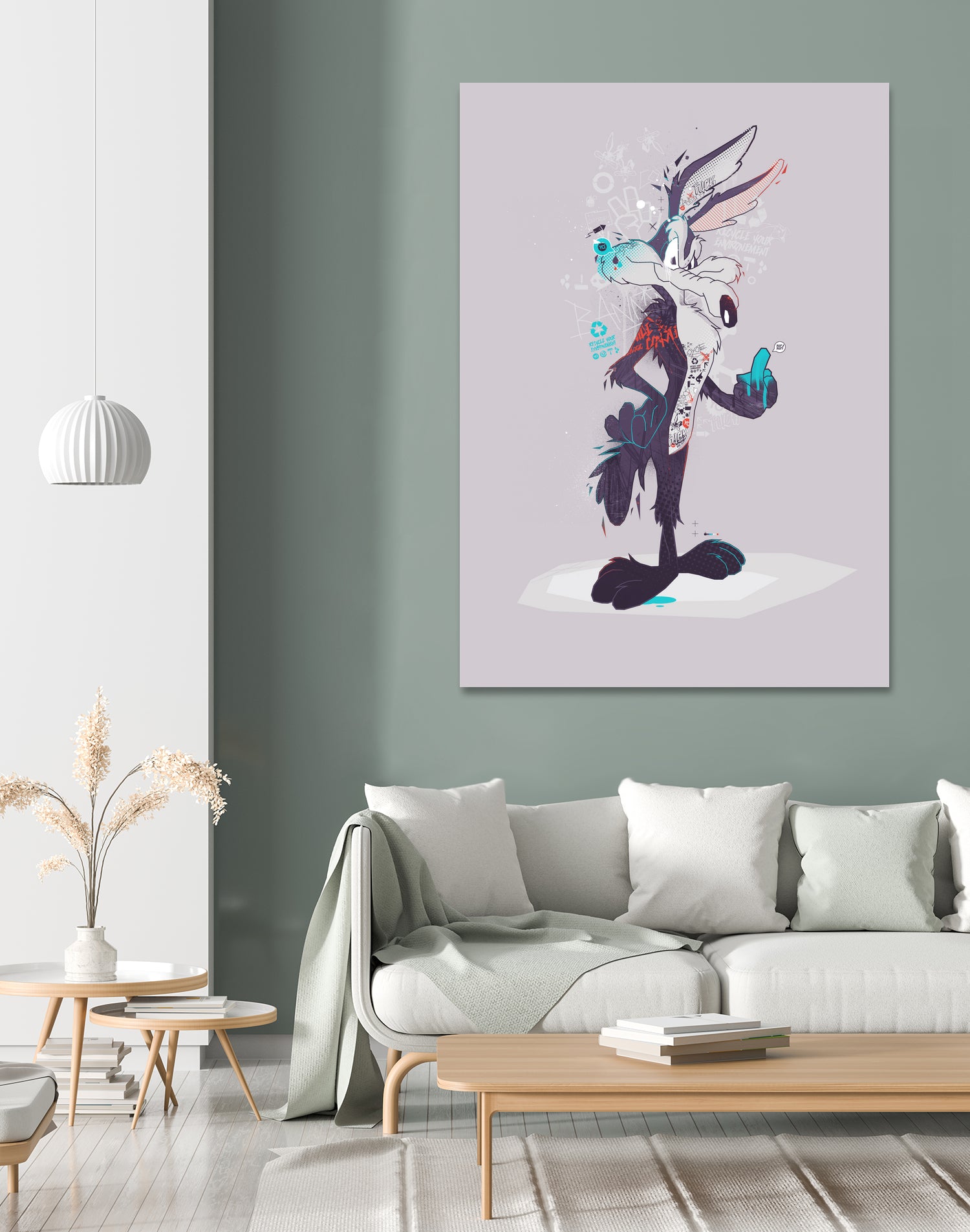 ECO WILE E COYOTEPNT by Simon Guilloteau on GIANT ART - fuchsia vector illustration