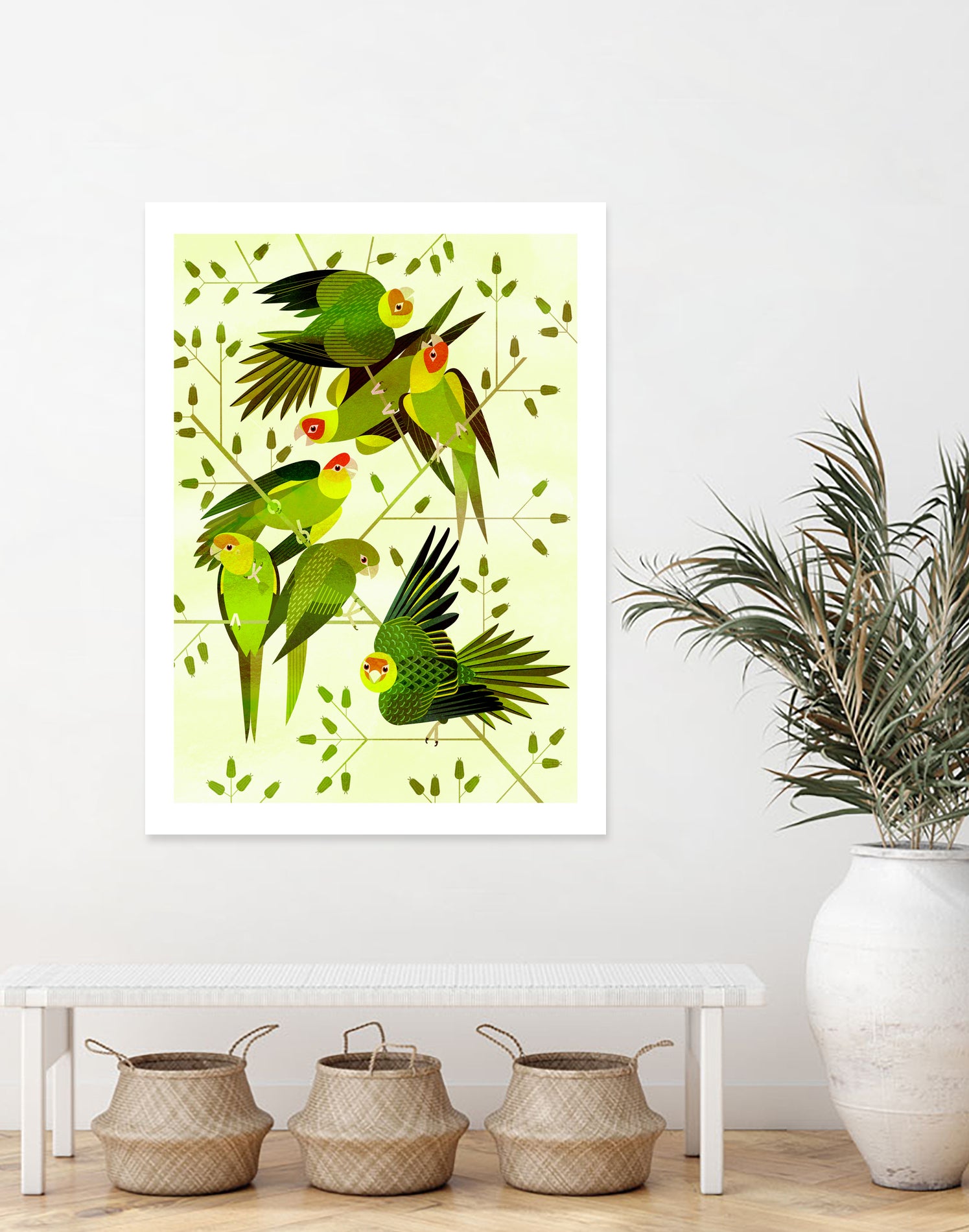 Carolina Parakeet by Scott Partridge on GIANT ART - green vector illustration