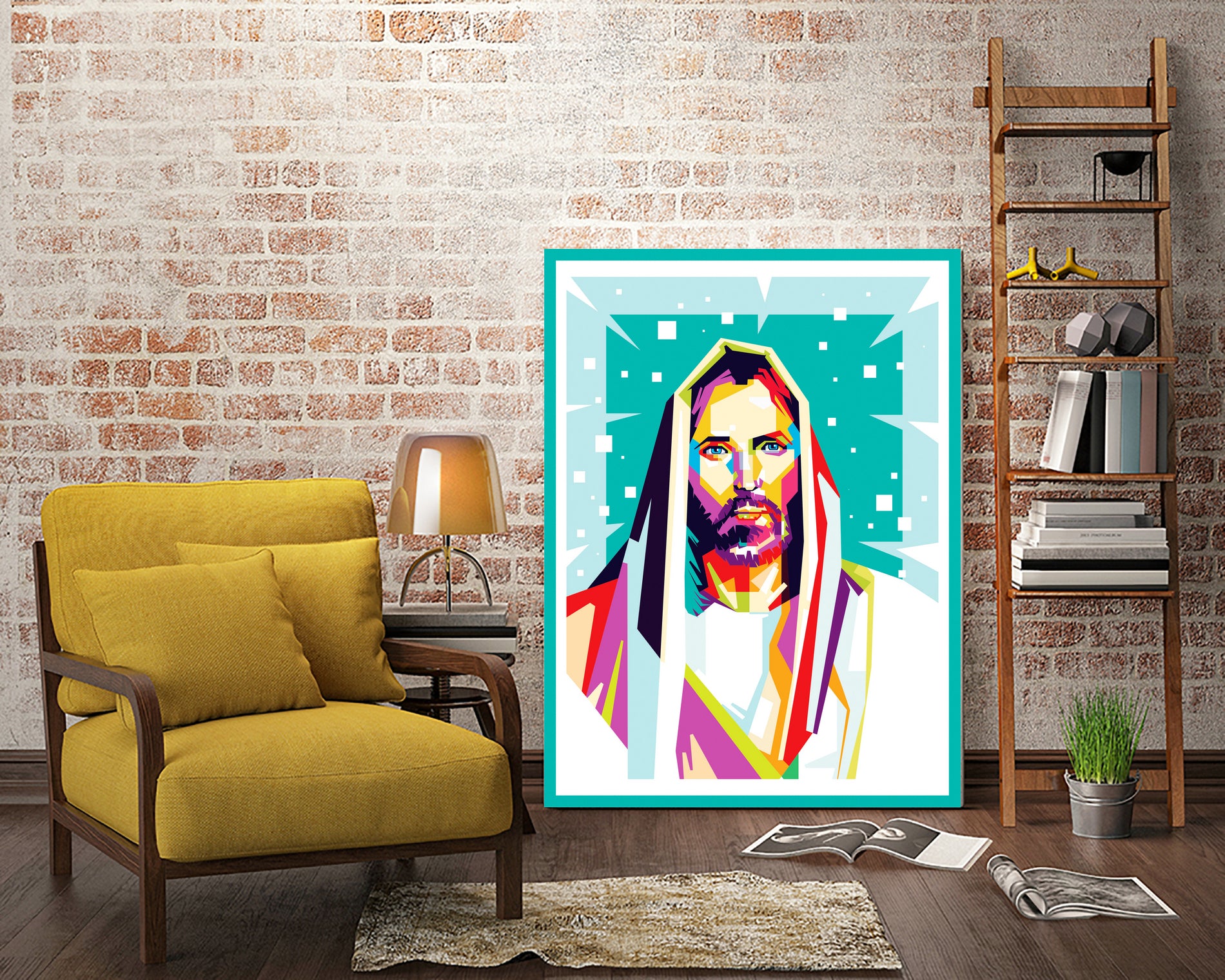 Jesus Christ in WPAP art by Riweldo Sayuna on GIANT ART - blue character design