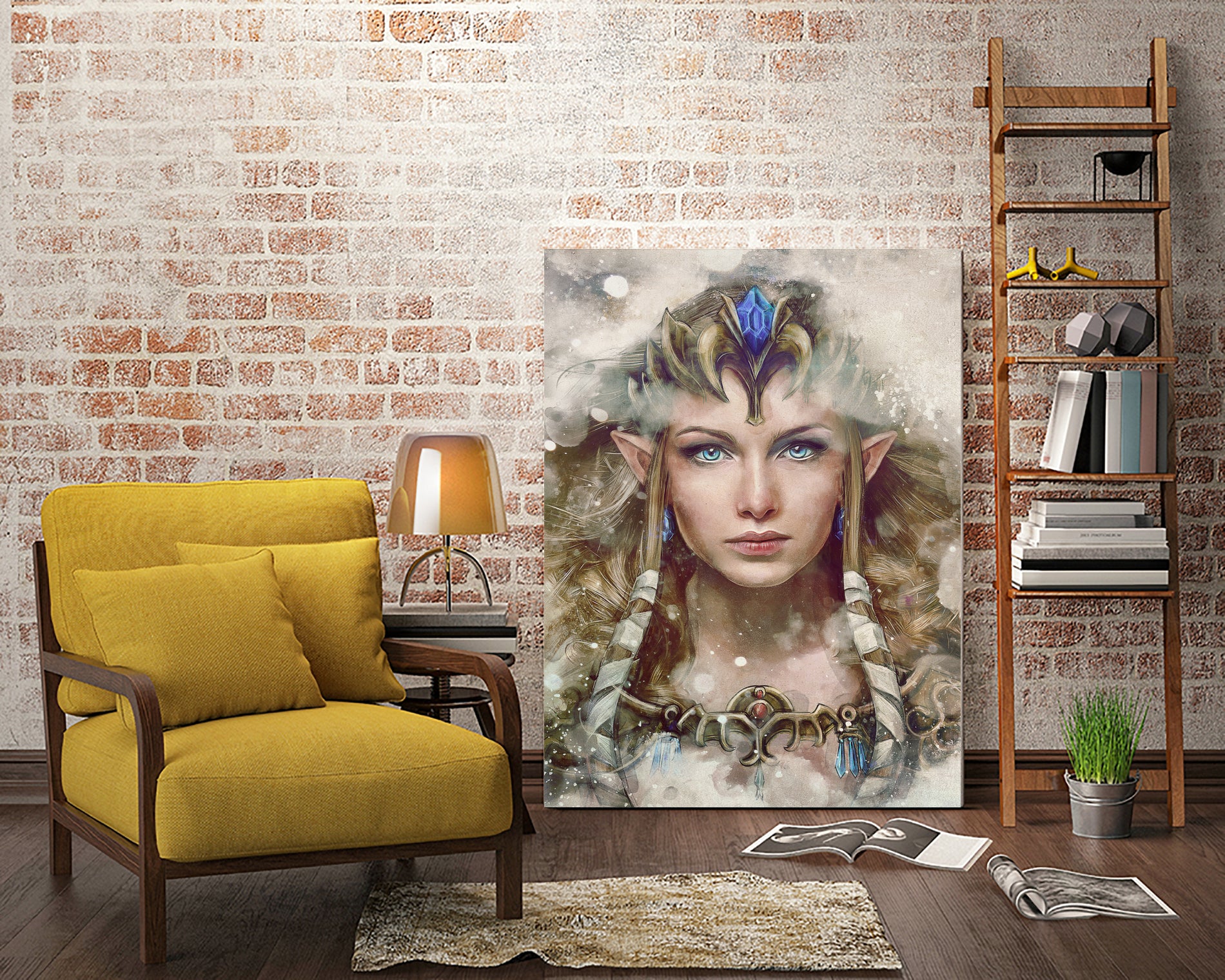 Epic Princess Zelda Portrait by Barrett Biggers on GIANT ART - brown digital painting
