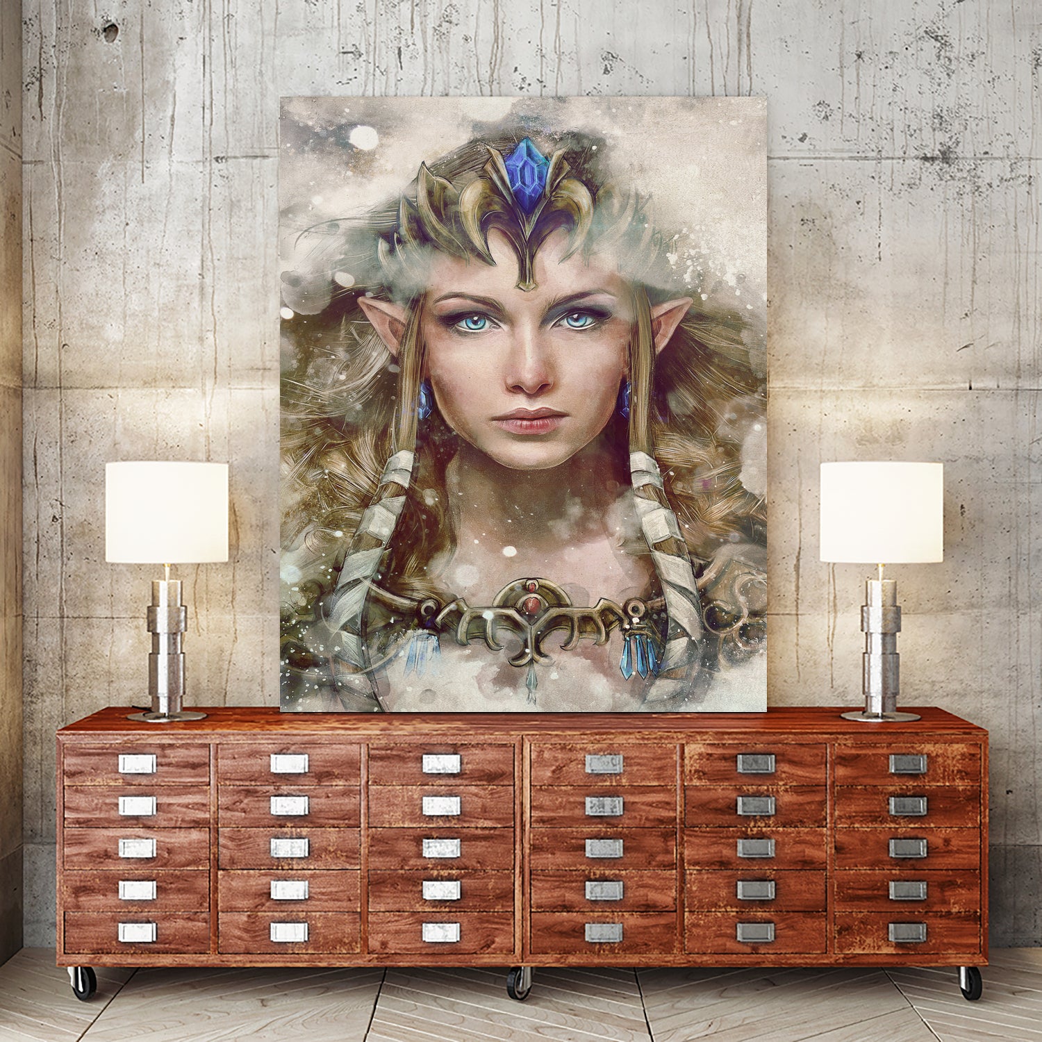 Epic Princess Zelda Portrait by Barrett Biggers on GIANT ART - brown digital painting