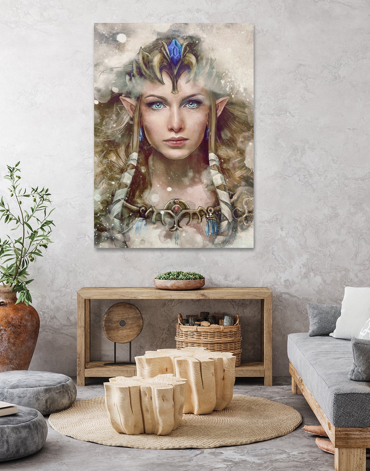 Epic Princess Zelda Portrait by Barrett Biggers on GIANT ART - brown digital painting