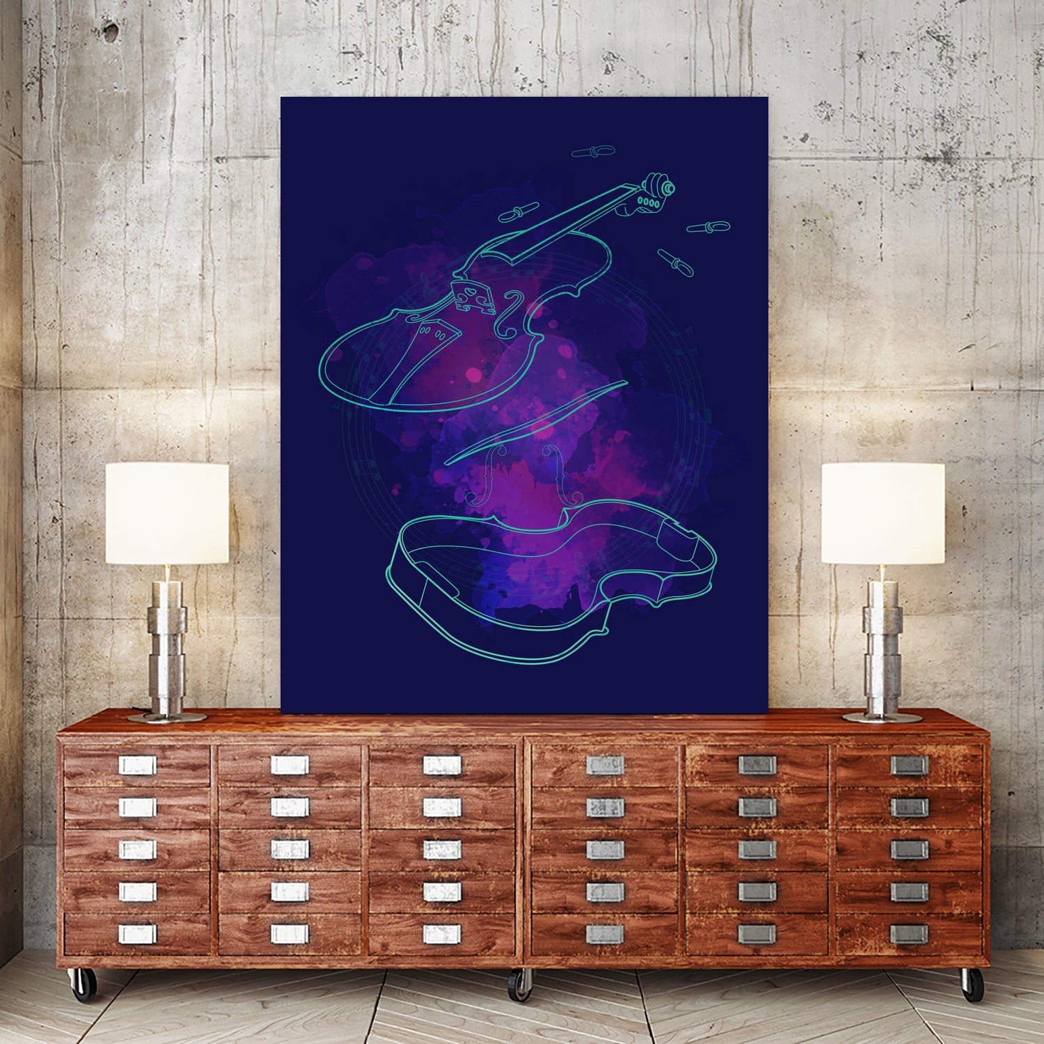 Violin Lines by Leandro Jorge on GIANT ART - fuchsia digital painting