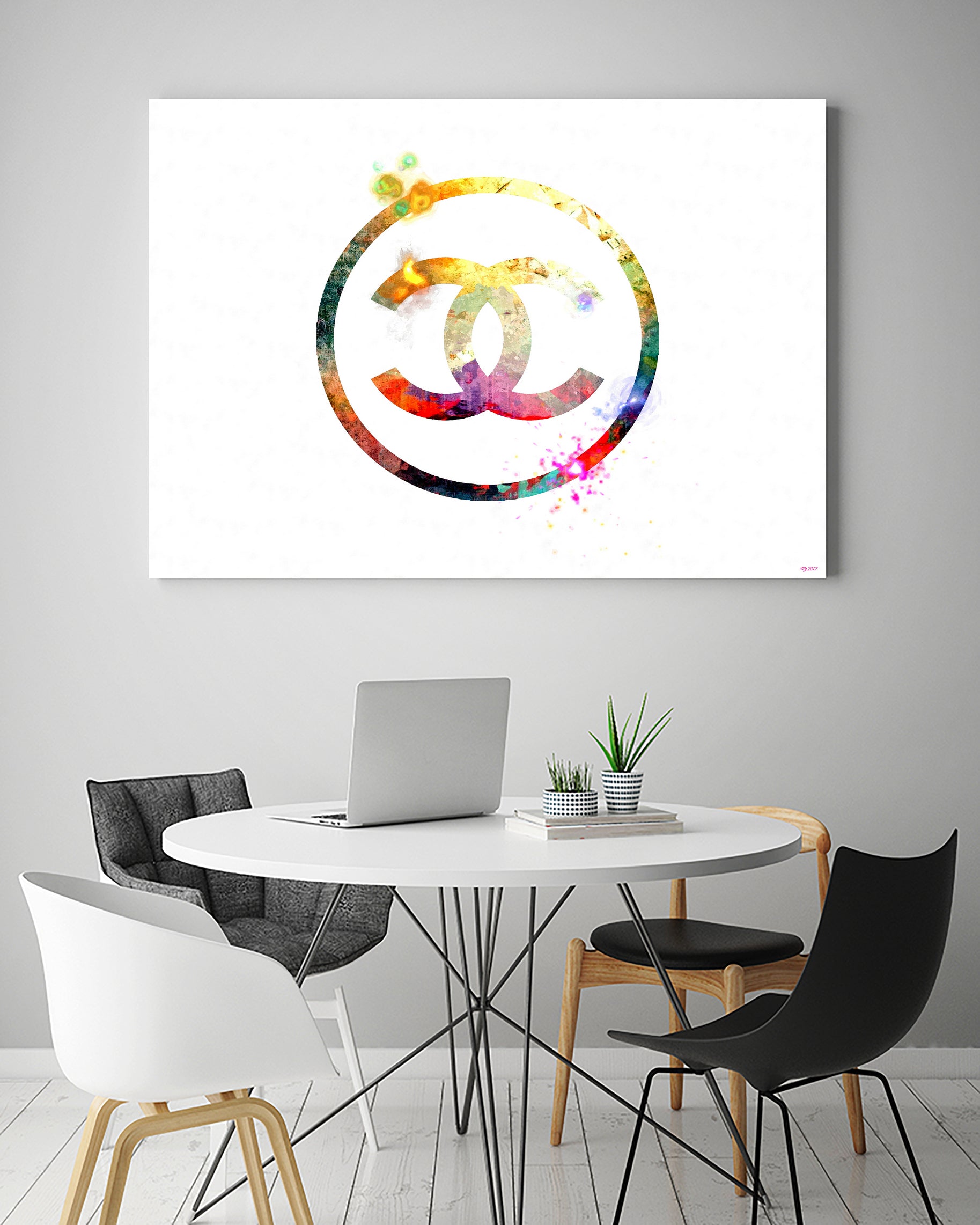 Chanel Logo by Daniel Janda on GIANT ART - white mixed media