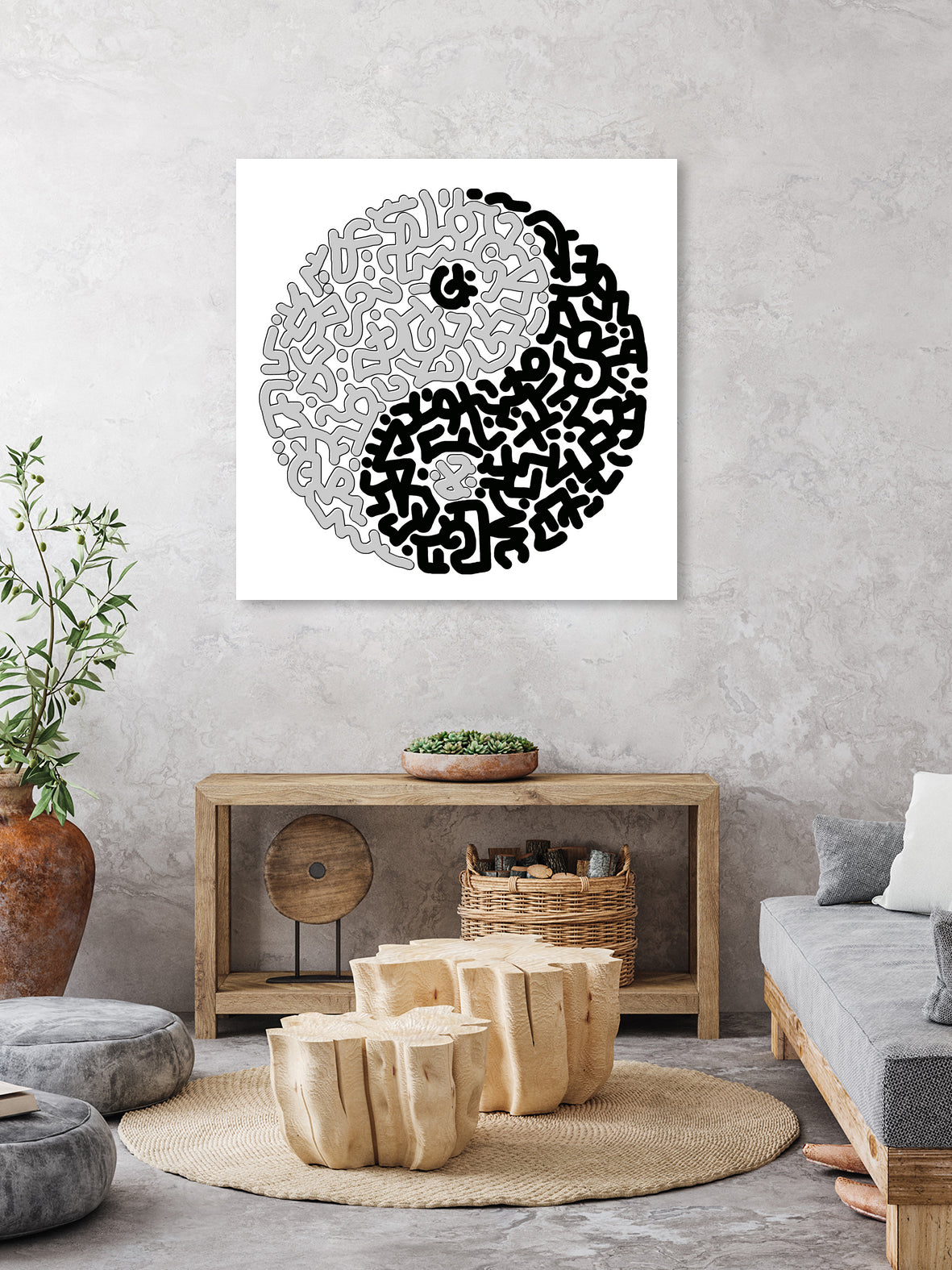 Yin & Yang by Caroline BESSIERES on GIANT ART - black digital drawing