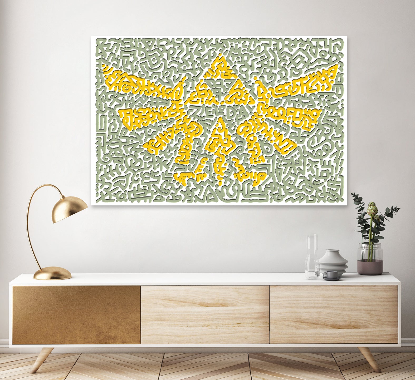 The Triforce by Caroline BESSIERES on GIANT ART - yellow digital drawing