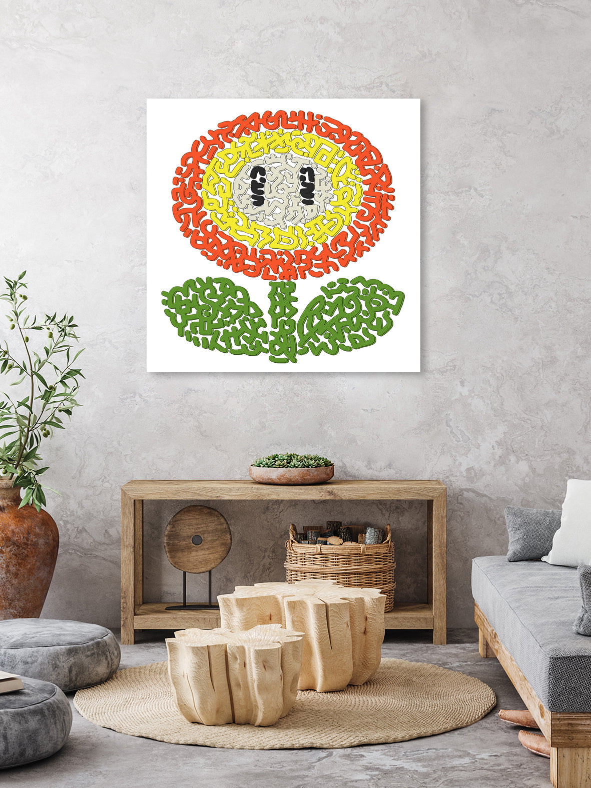 Mario's Flower of Fire by Caroline BESSIERES on GIANT ART - orange game design