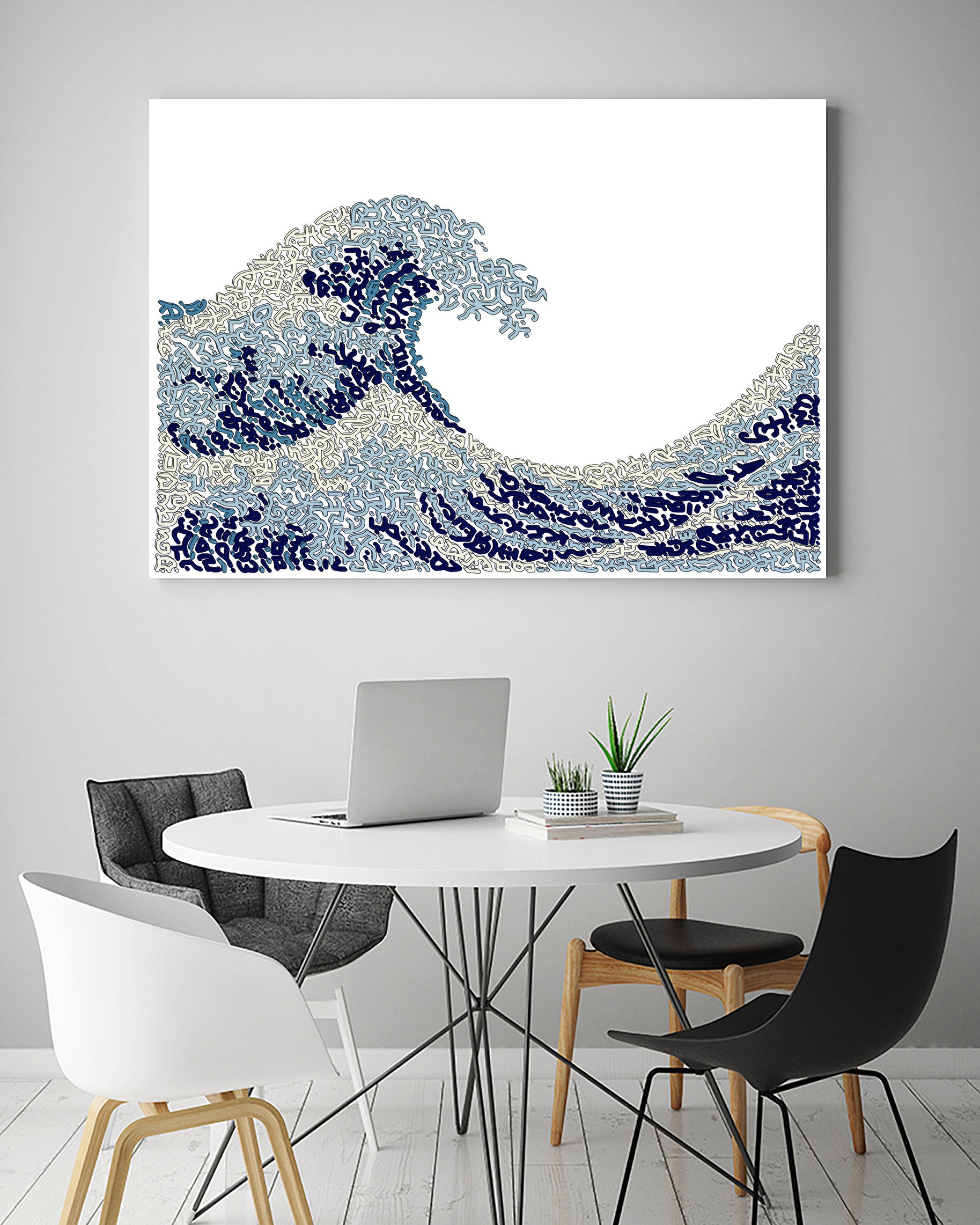 The Wave by Caroline BESSIERES on GIANT ART - blue digital drawing