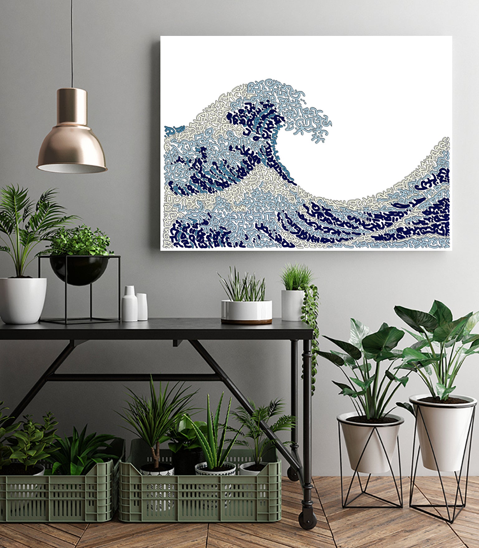 The Wave by Caroline BESSIERES on GIANT ART - blue digital drawing