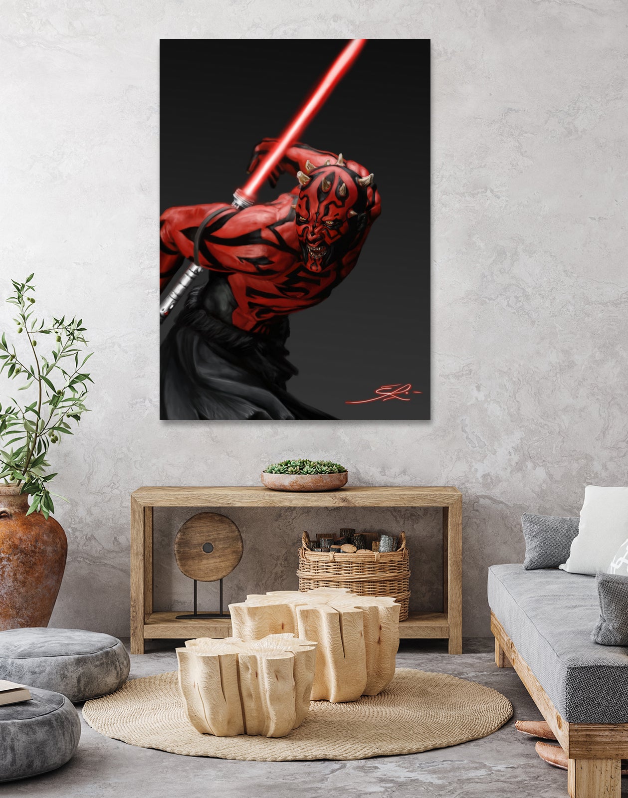 Darth Maul by Eber Riera on GIANT ART - red digital painting