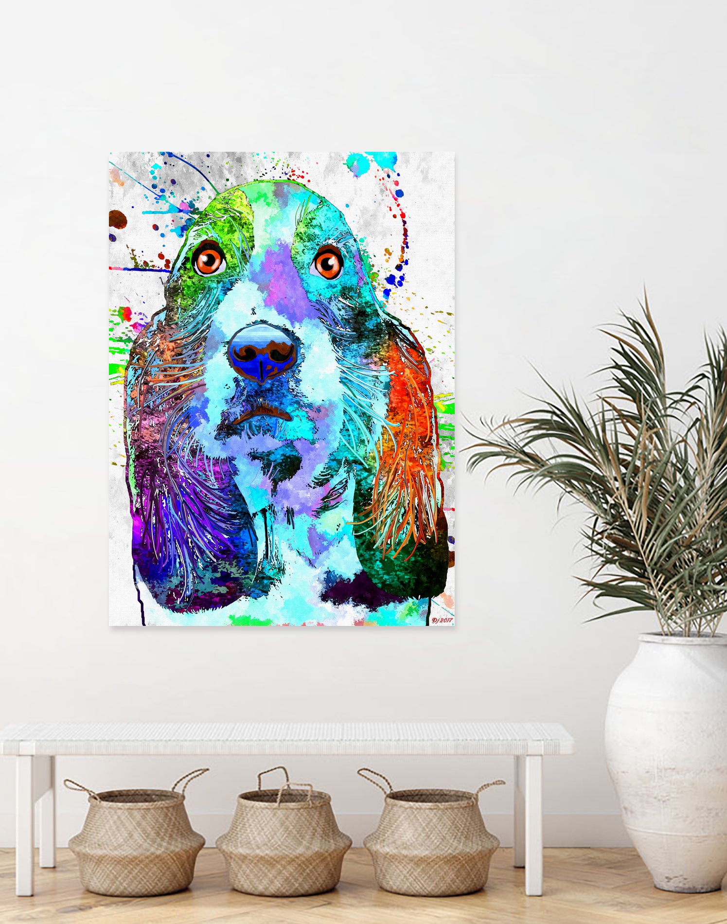 Basset Hound by Daniel Janda on GIANT ART - black digital painting
