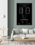 Beer Keg Patent - Black by Finlay McNevin on GIANT ART - black typography