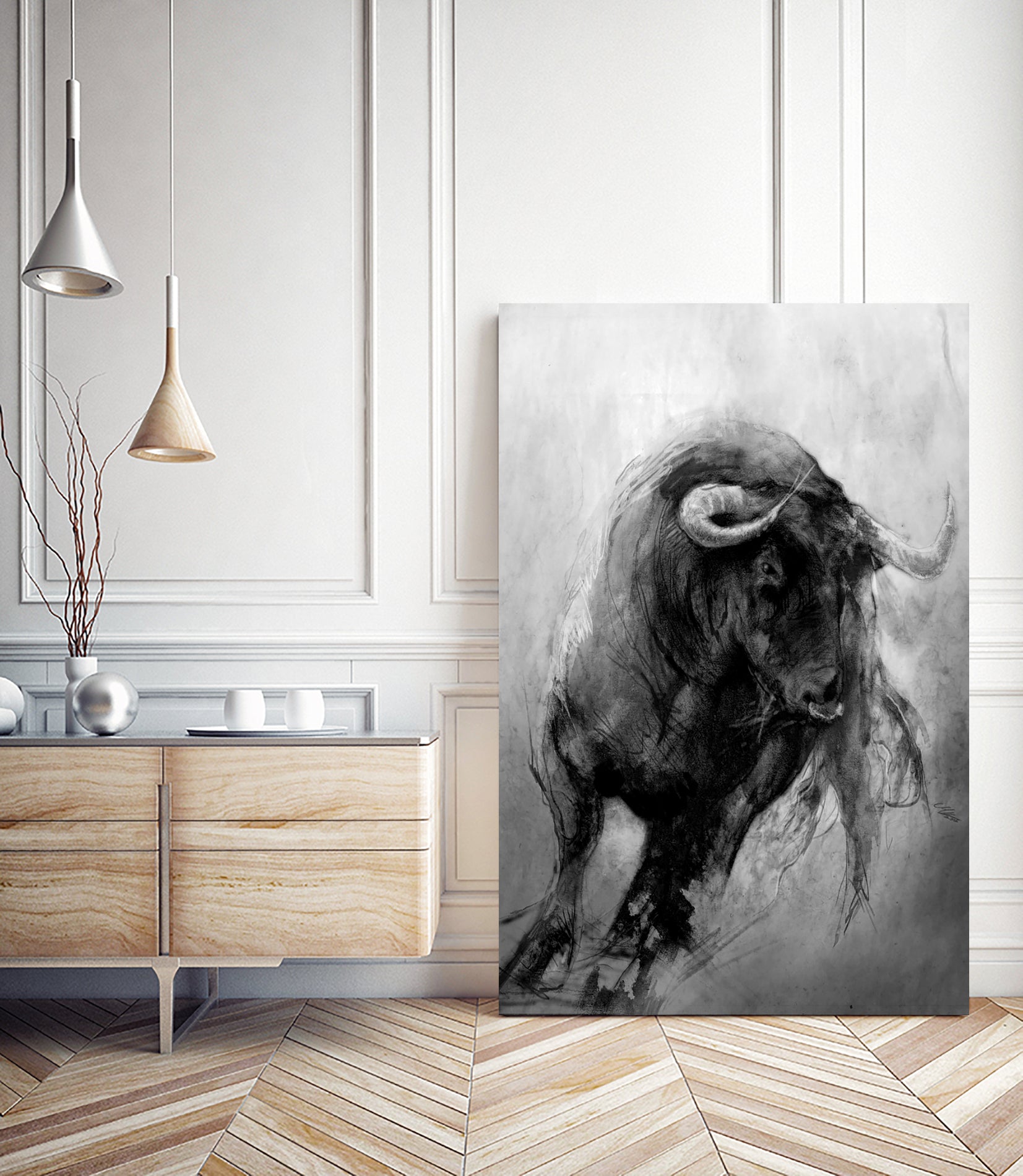 BULL by Mika Koskensalmi on GIANT ART - black digital painting