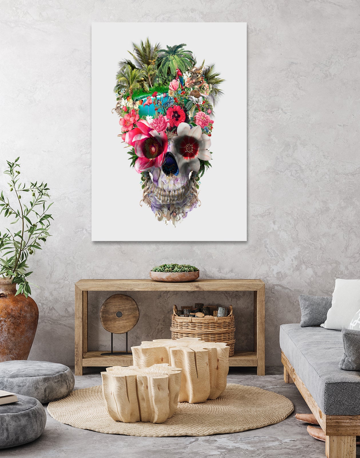 Summer Skull IV by RIZA PEKER on GIANT ART - orange digital painting