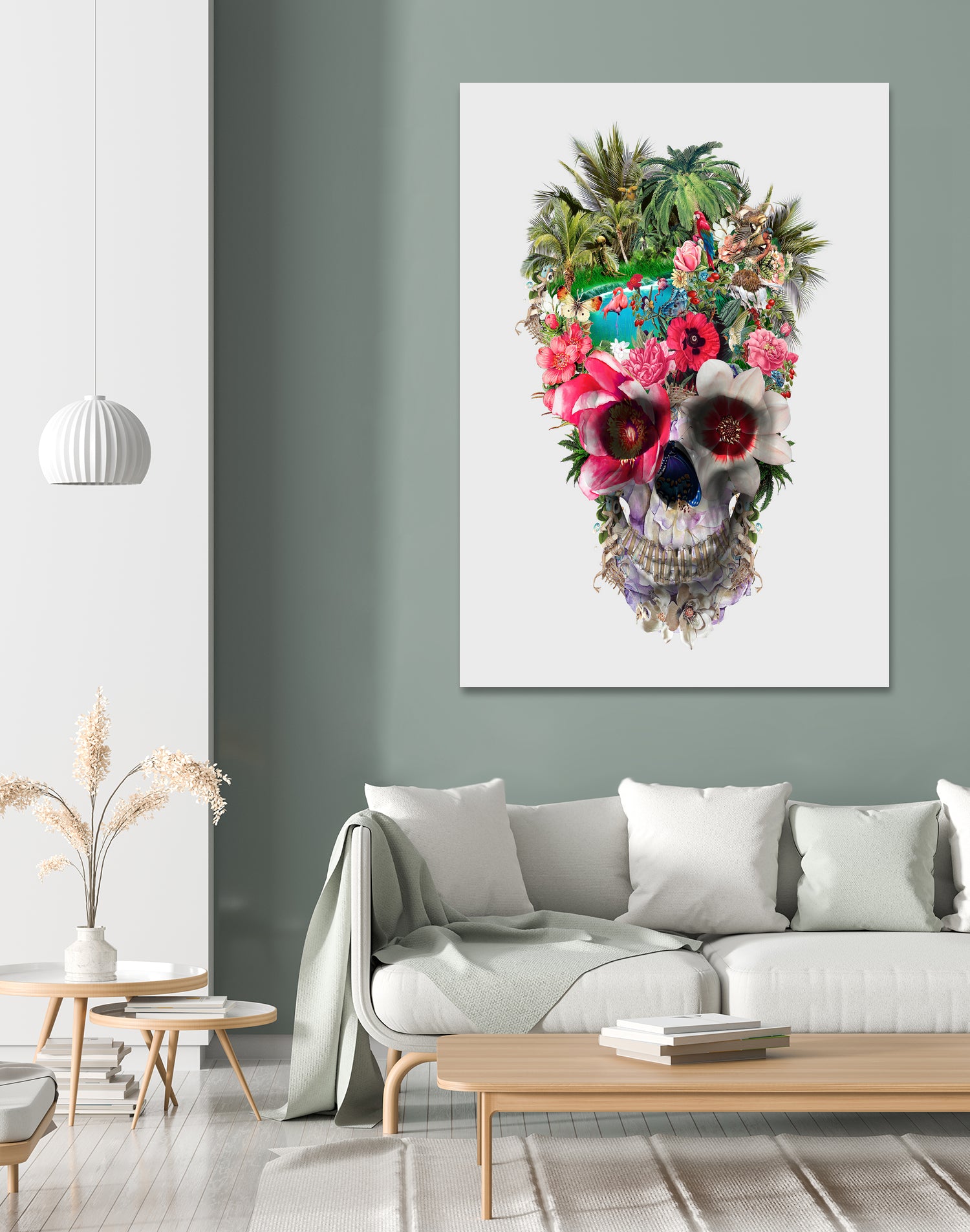 Summer Skull IV by RIZA PEKER on GIANT ART - orange digital painting