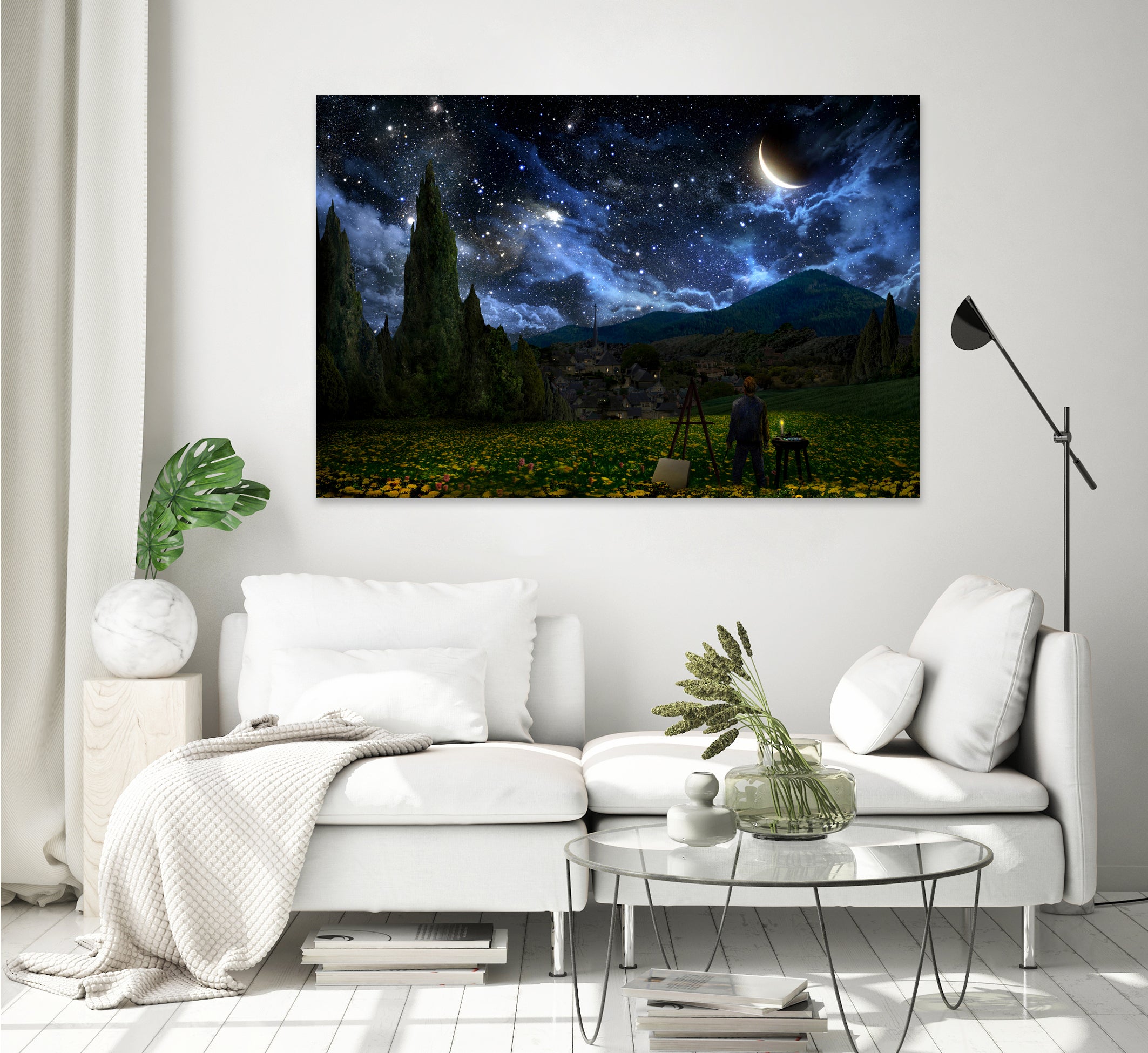 Starry Night by Alex Ruiz on GIANT ART - blue digital painting