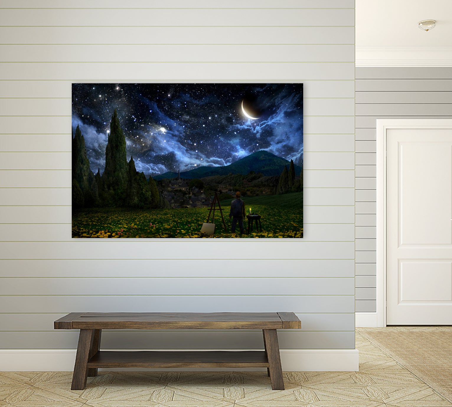 Starry Night by Alex Ruiz on GIANT ART - blue digital painting