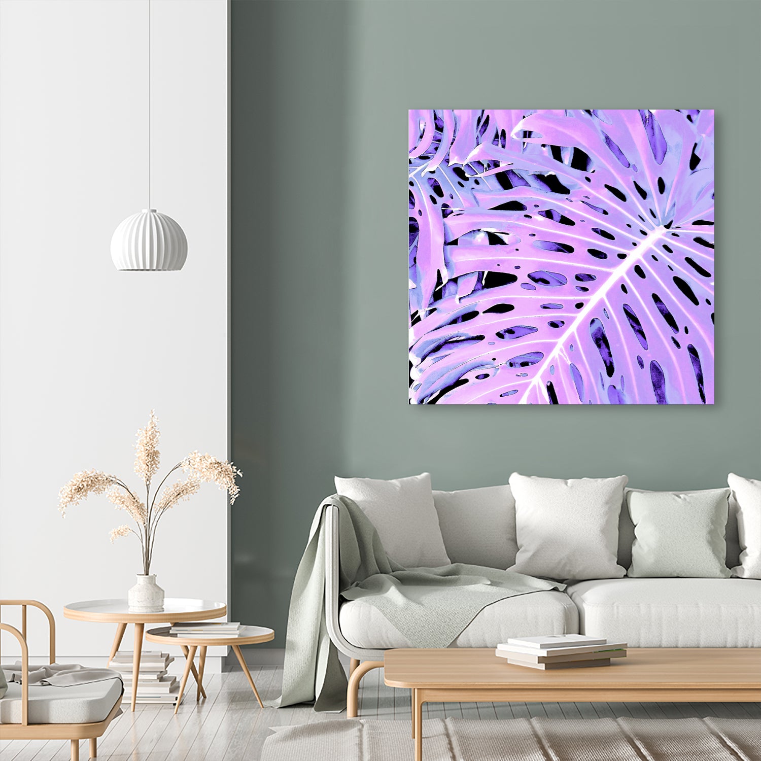 Lilac Monstera by Nina May on GIANT ART - fuchsia digital painting
