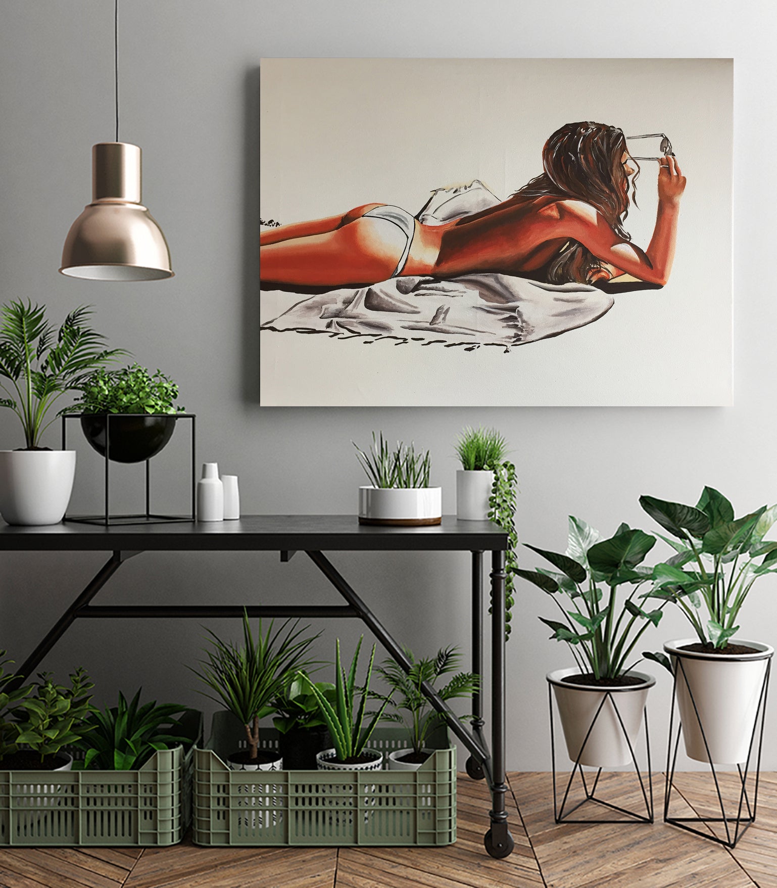 alone by eugenia retana on GIANT ART - white mixed media