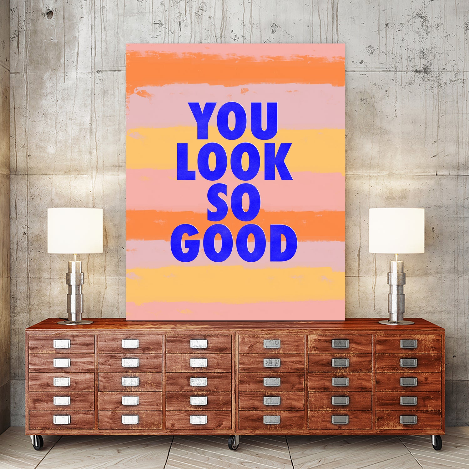 You Look So Good! by Anna Farath on GIANT ART - blue typography