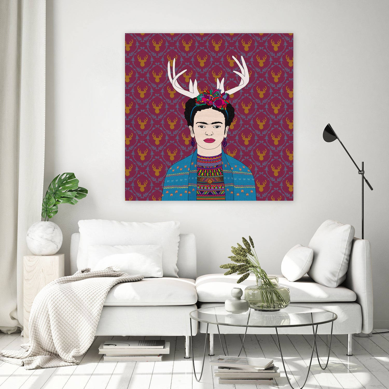 DEER FRIDA by Bianca Green on GIANT ART - blue character design