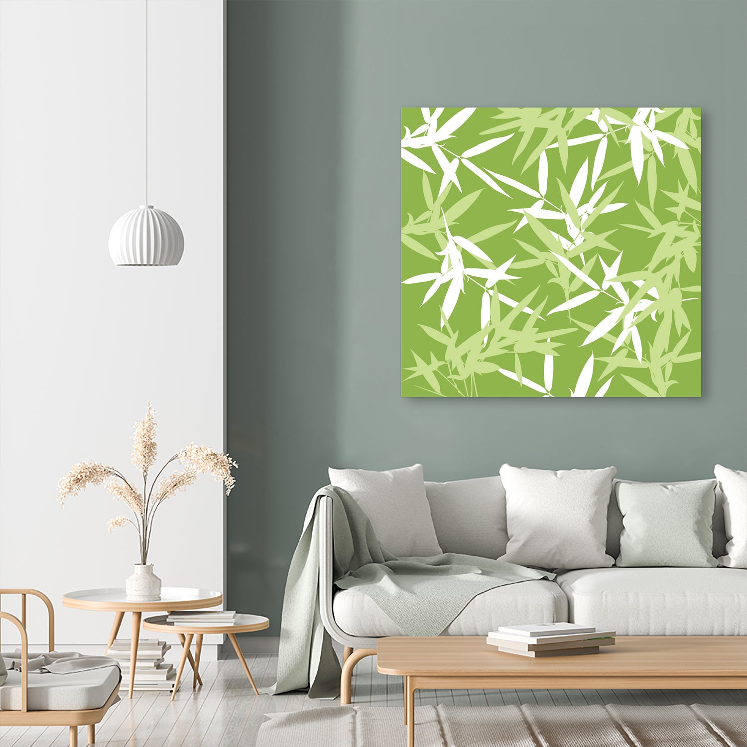 Original Green Bamboo Pattern by Brigitte Carre on GIANT ART - green digital painting