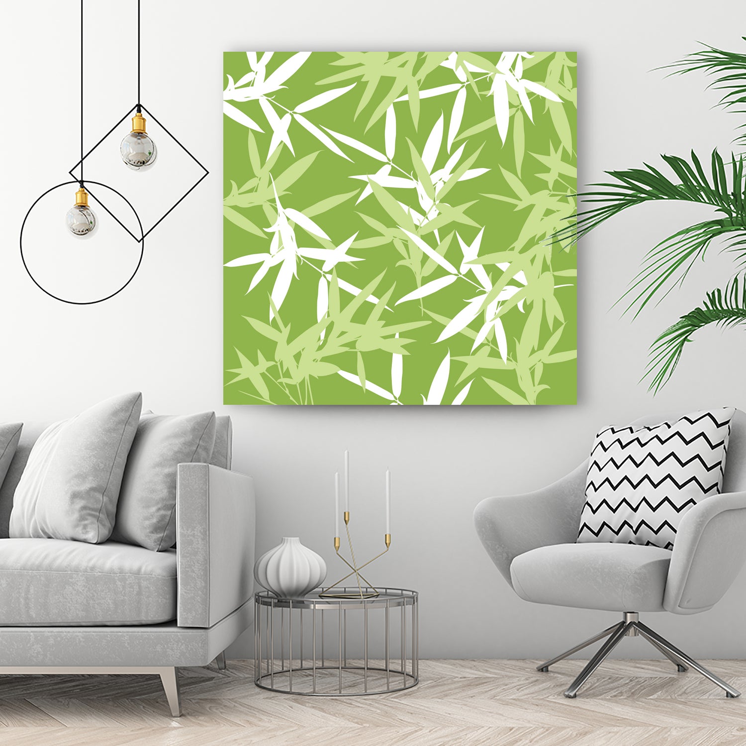 Original Green Bamboo Pattern by Brigitte Carre on GIANT ART - green digital painting