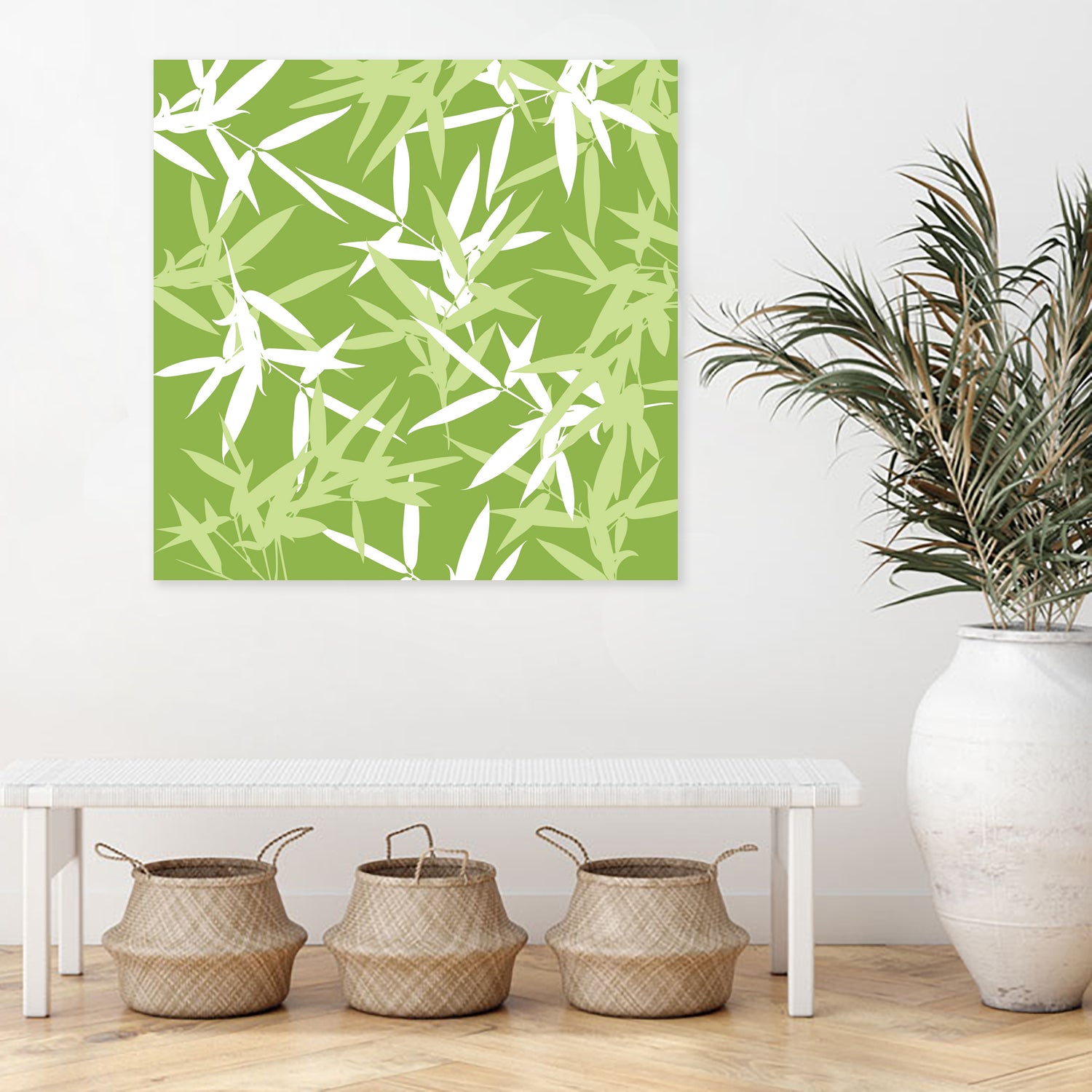 Original Green Bamboo Pattern by Brigitte Carre on GIANT ART - green digital painting