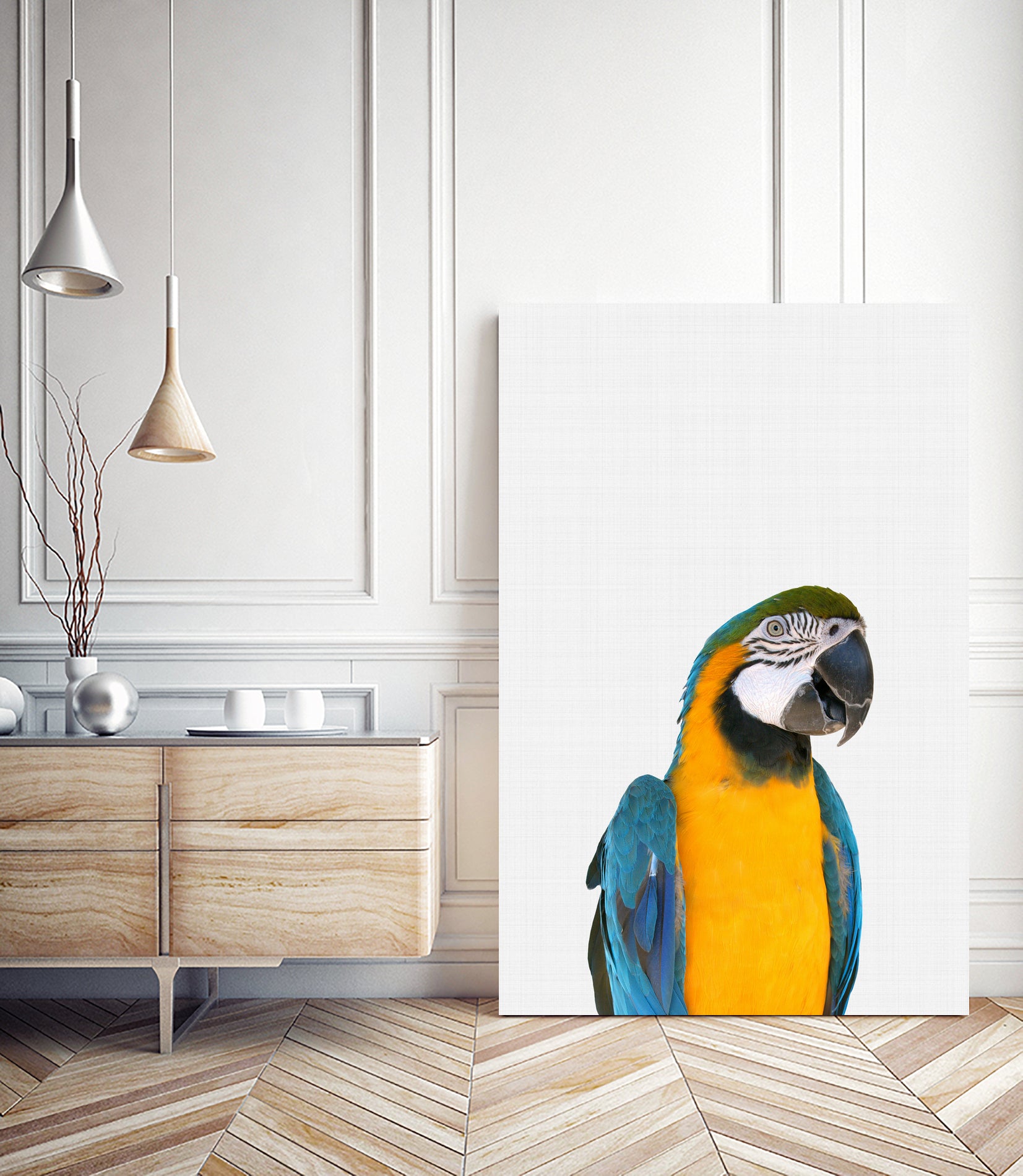 Macaw Parrot by Justinas Jokubauskas on GIANT ART - yellow photo manipulation