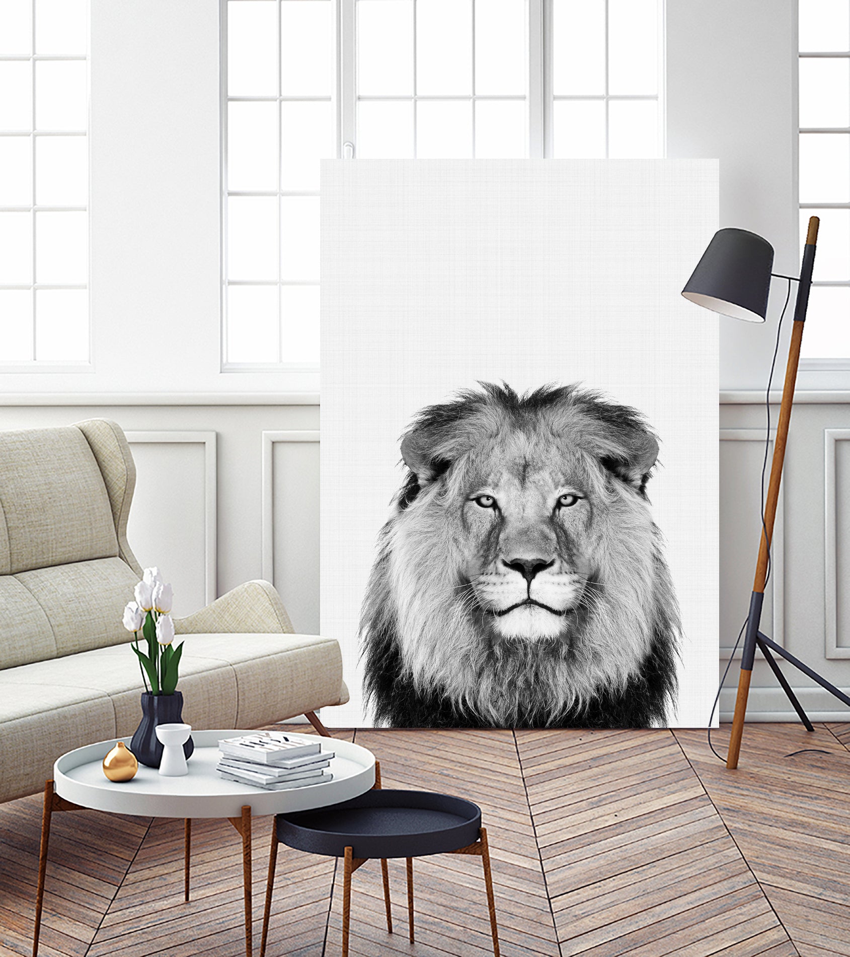 Lion Portrait by Justinas Jokubauskas on GIANT ART - black photo manipulation