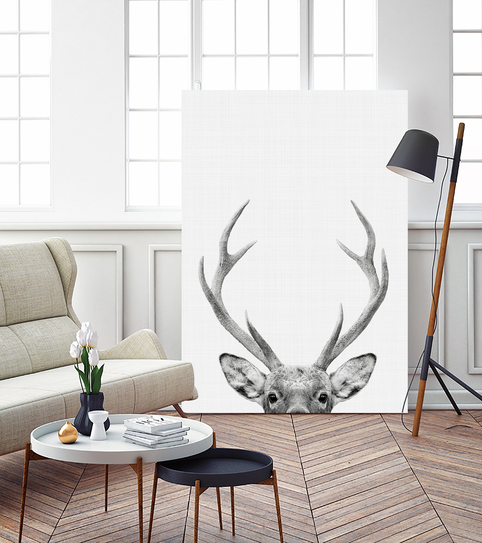 Deer Portrait by Justinas Jokubauskas on GIANT ART - black photo manipulation