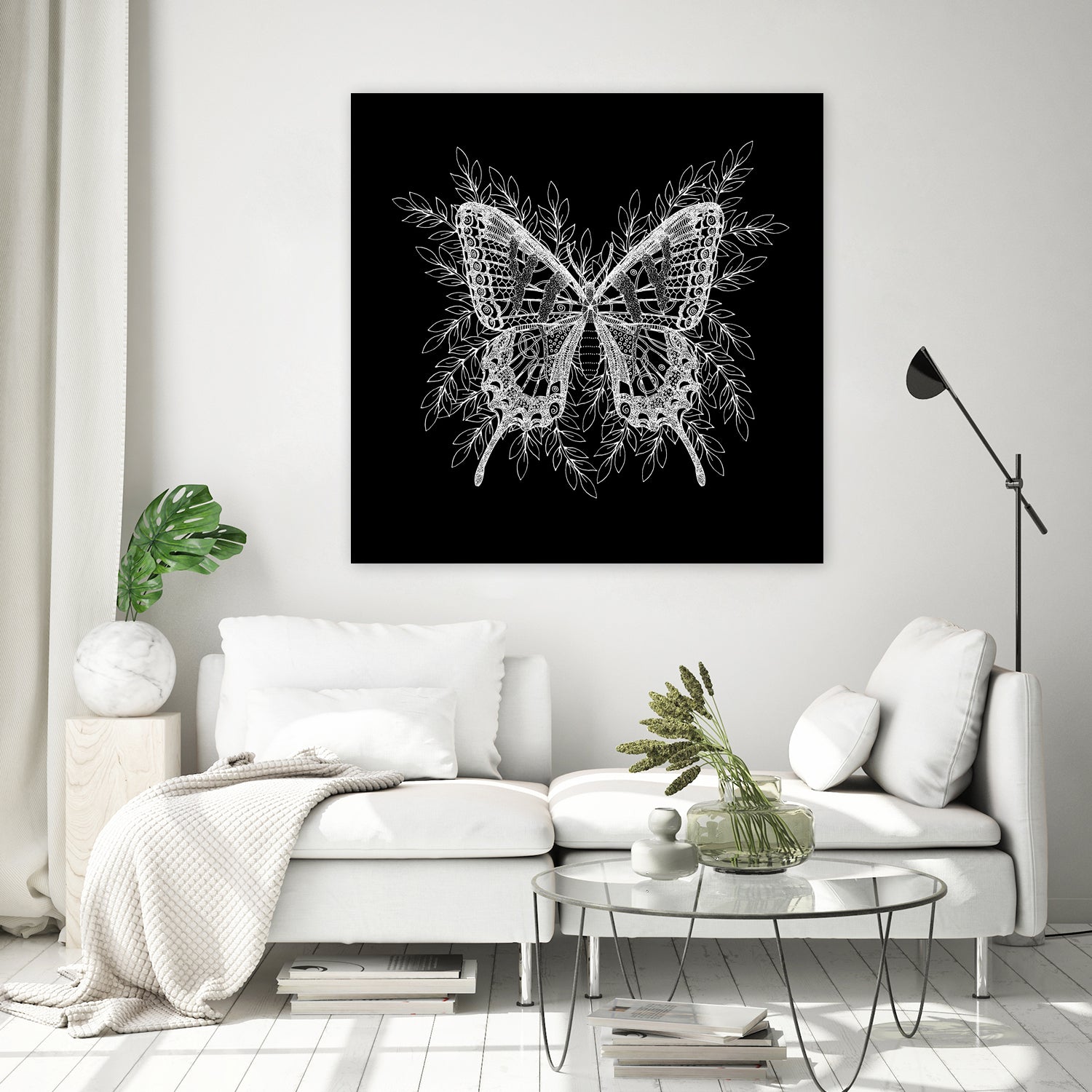 Black and White Butterfly Design by Brigitte Carre on GIANT ART - black digital painting