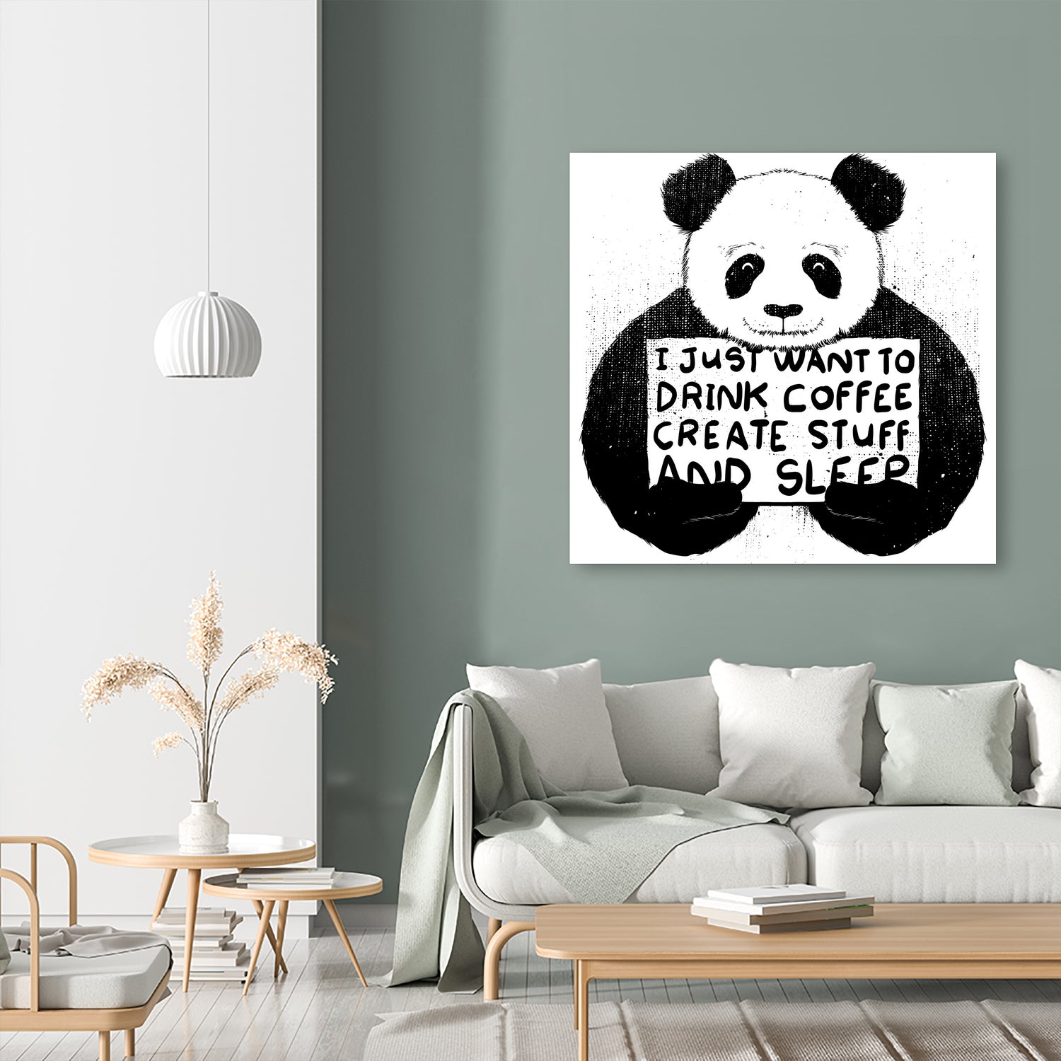 I Just Want to Drink Coffee Creates Stuff and Sleep by Tobias Fonseca on GIANT ART - white digital painting