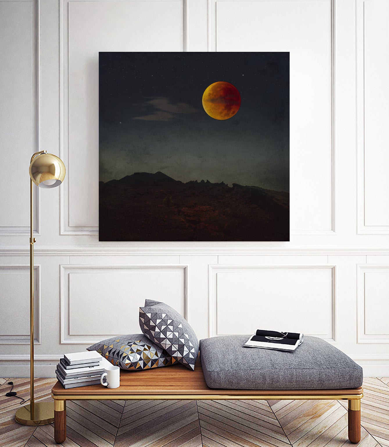 blood moon rising by Dirk Wüstenhagen on GIANT ART - orange photo manipulation