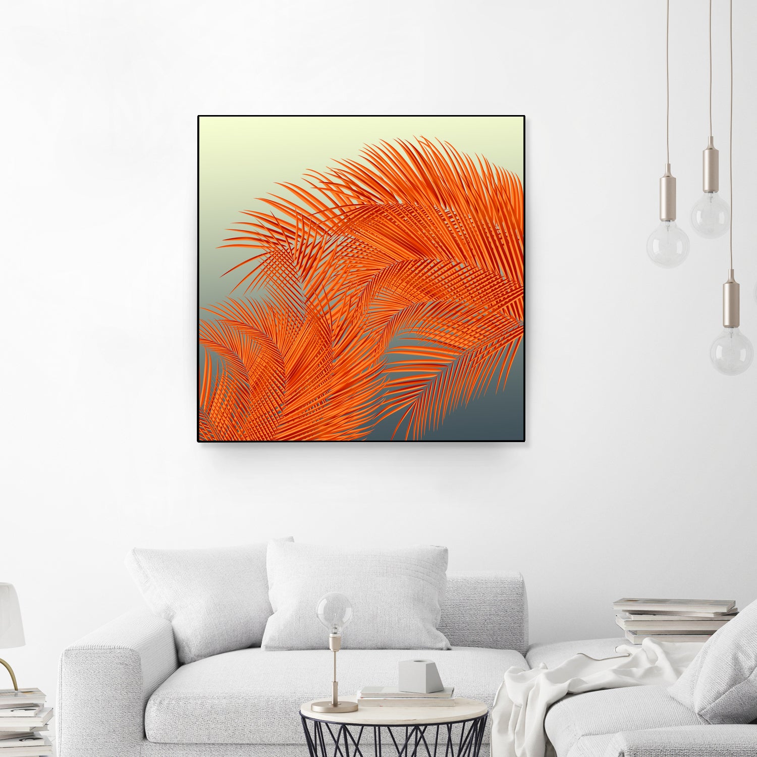 Summer Palm Leaves, Orange by Jiri Svetlik on GIANT ART - orange digital painting