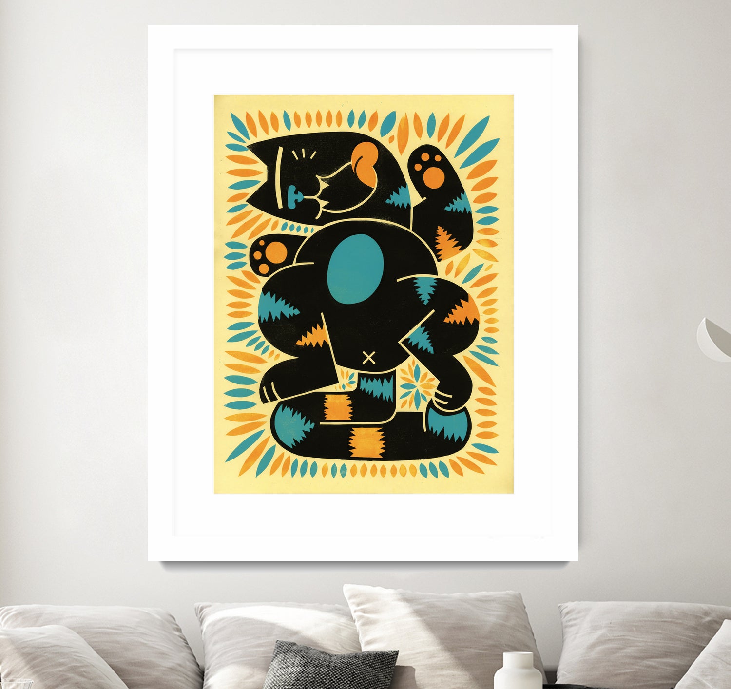 Catnip by Randy Steward on GIANT ART - yellow mixed media