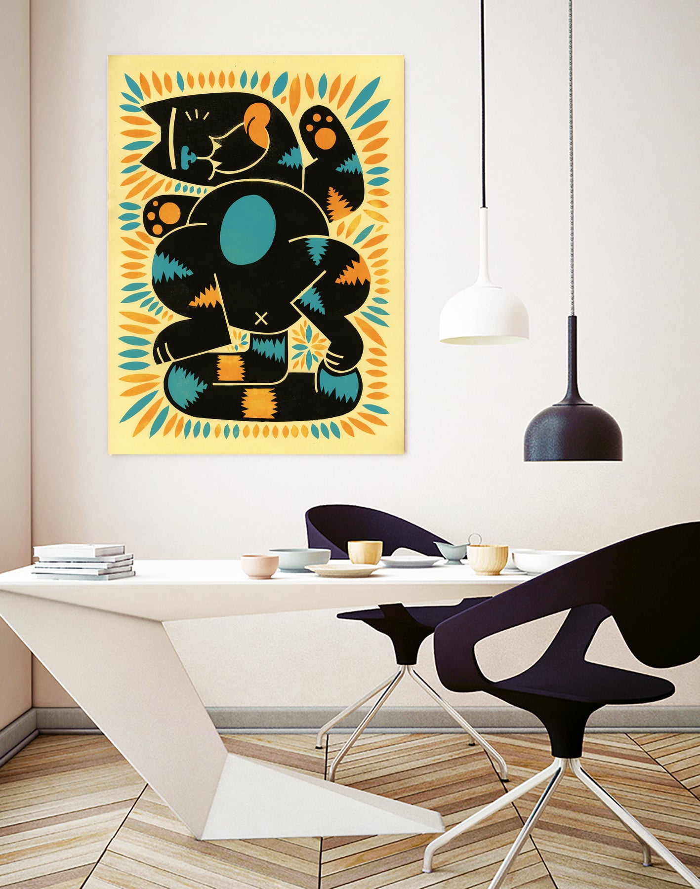 Catnip by Randy Steward on GIANT ART - yellow mixed media